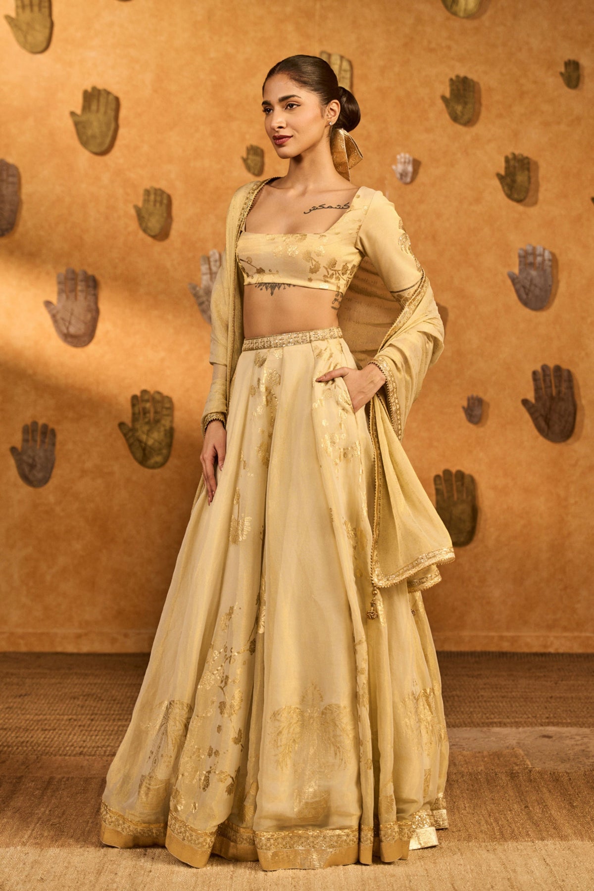 Ivory Sakura Lehenga Set