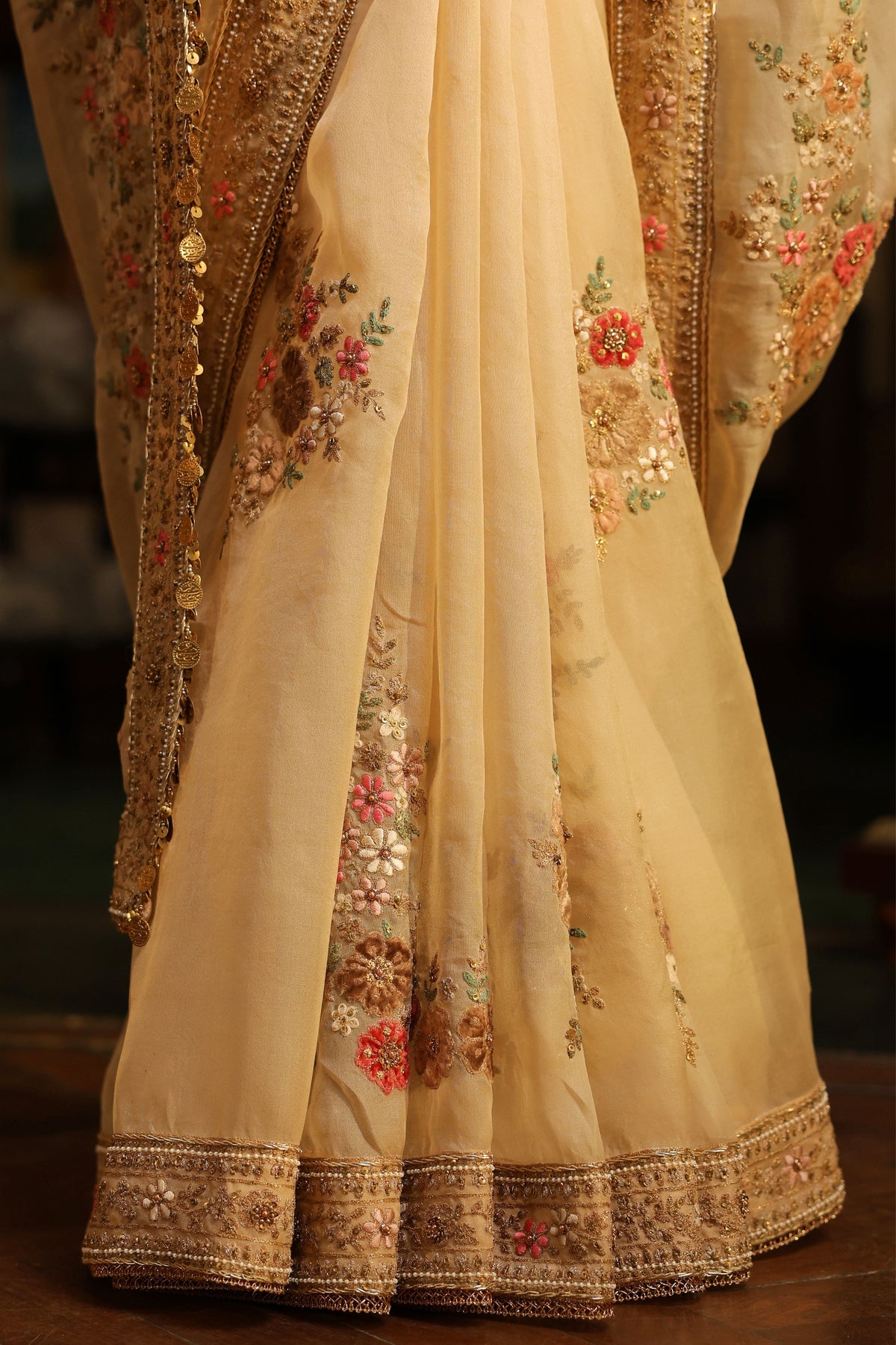 Ahista Ivory Mayur Saree Set