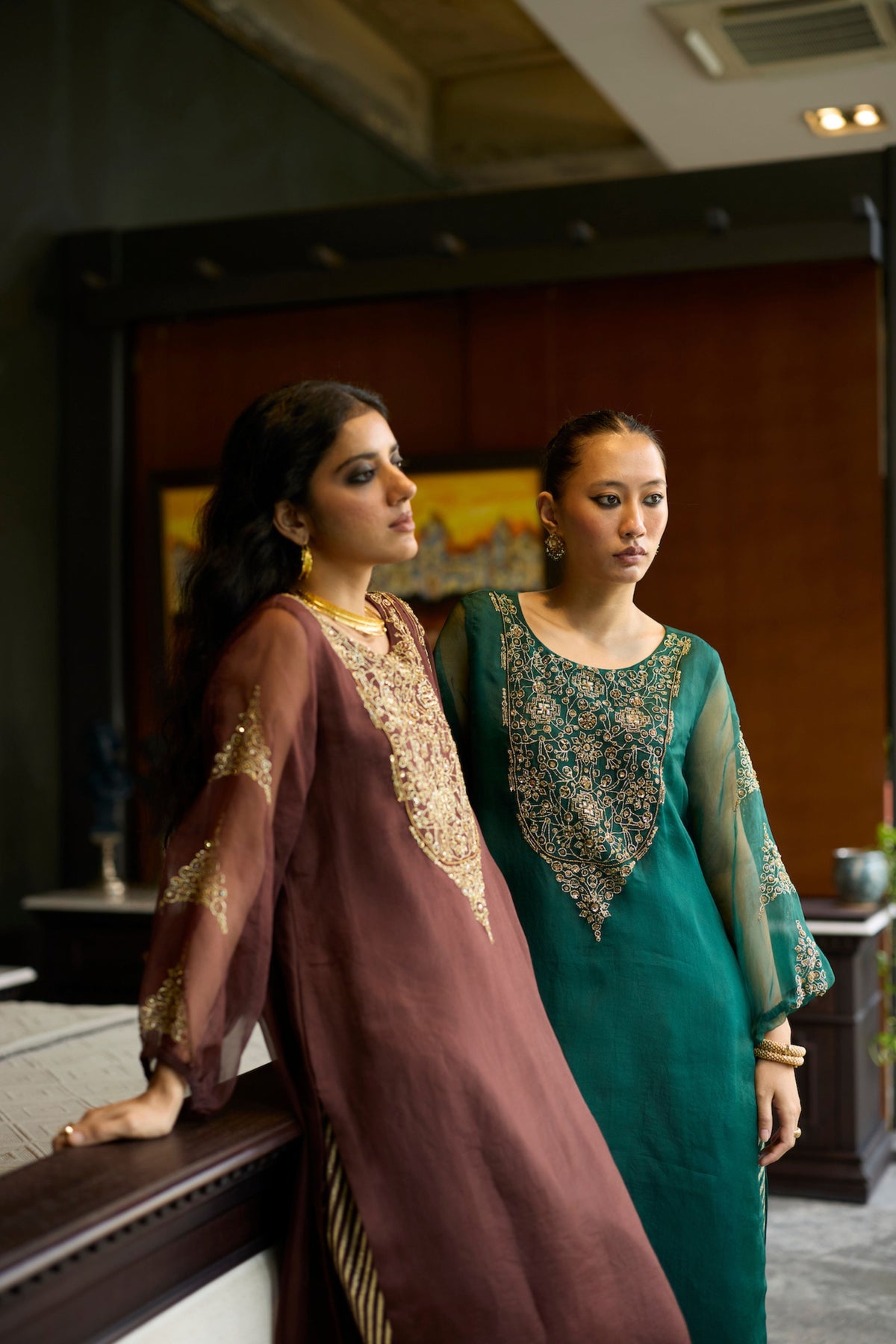 Brown Sukhali Kurta Set