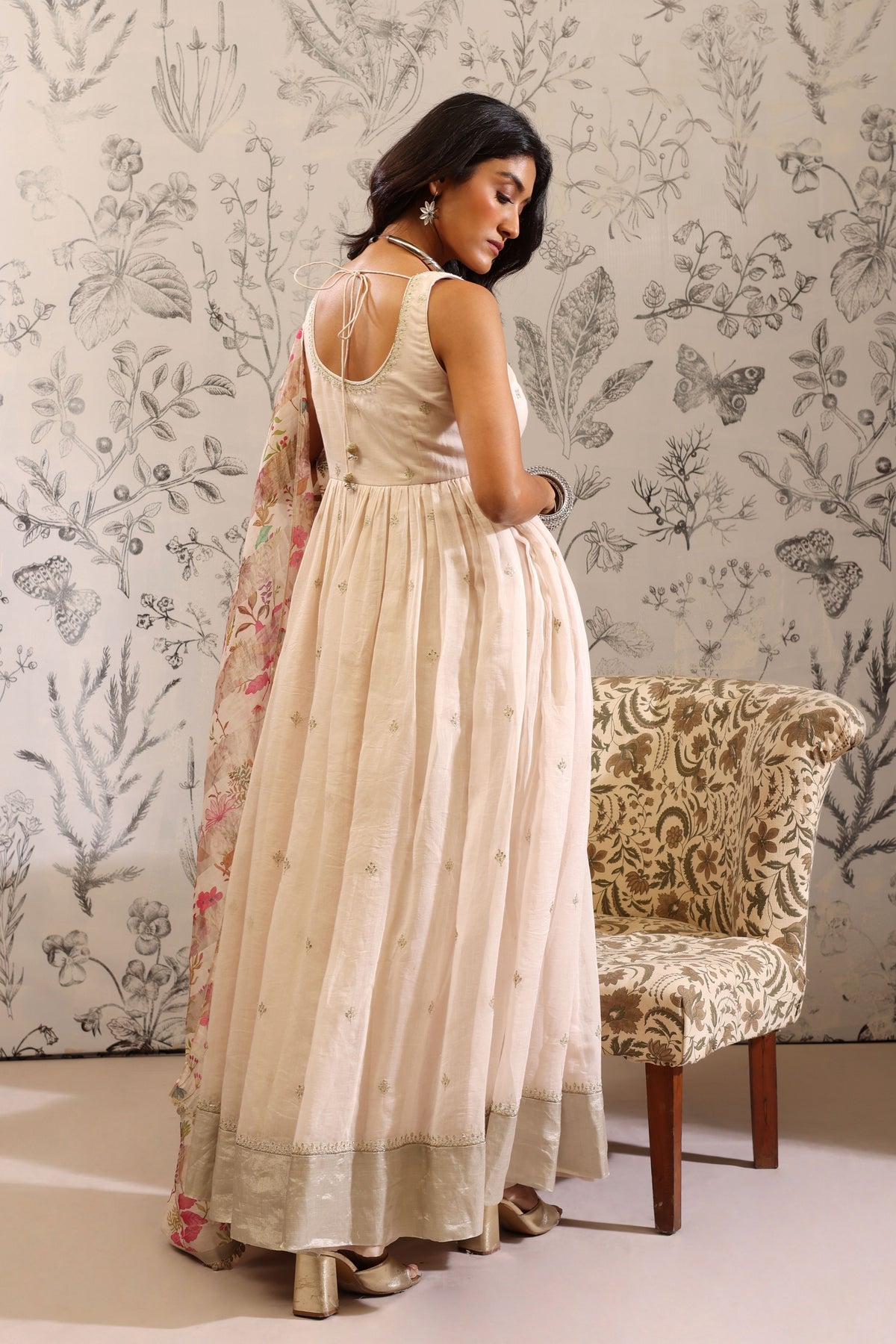 Aparajita White Anarkali Set