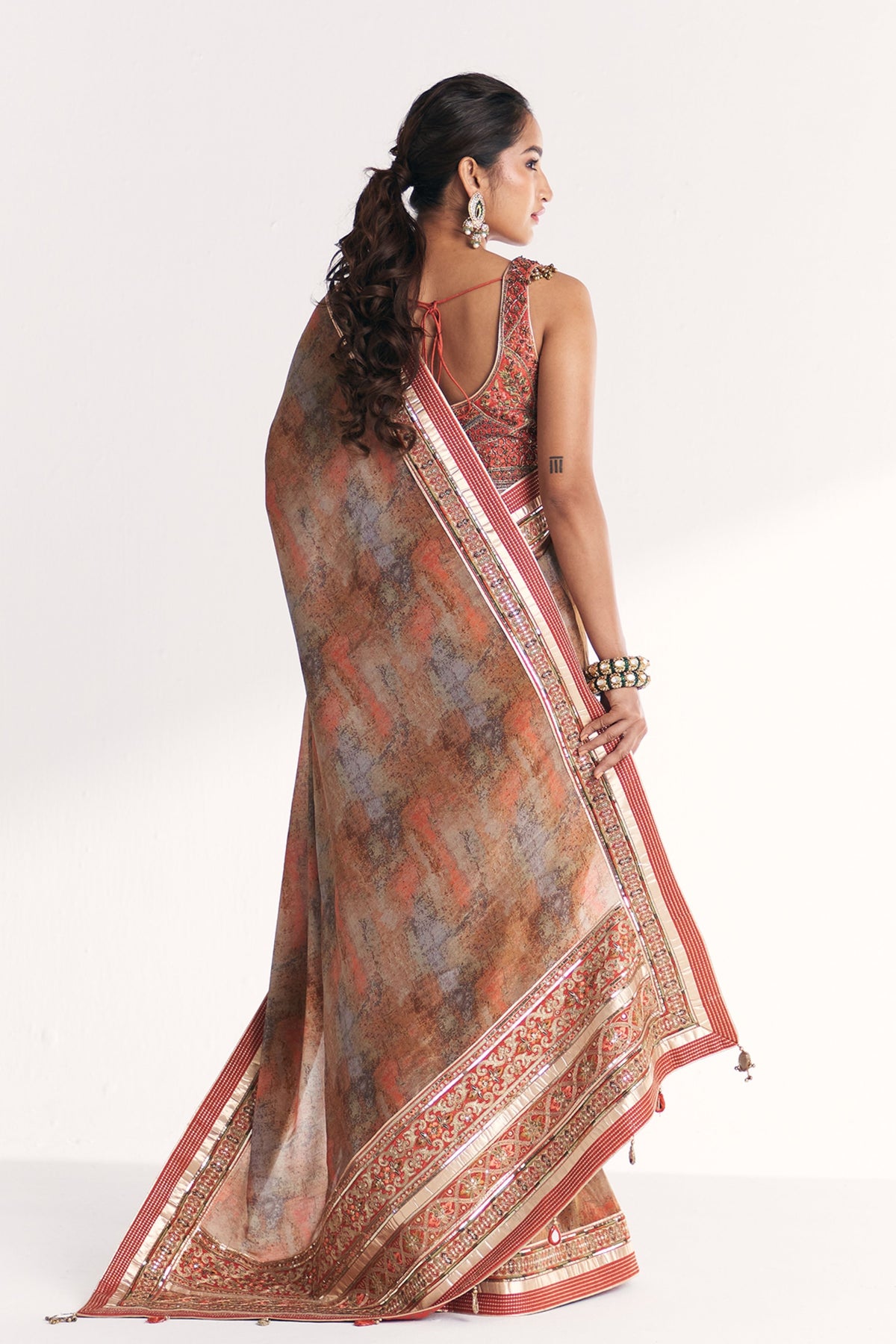 Phulwari Orange Saree