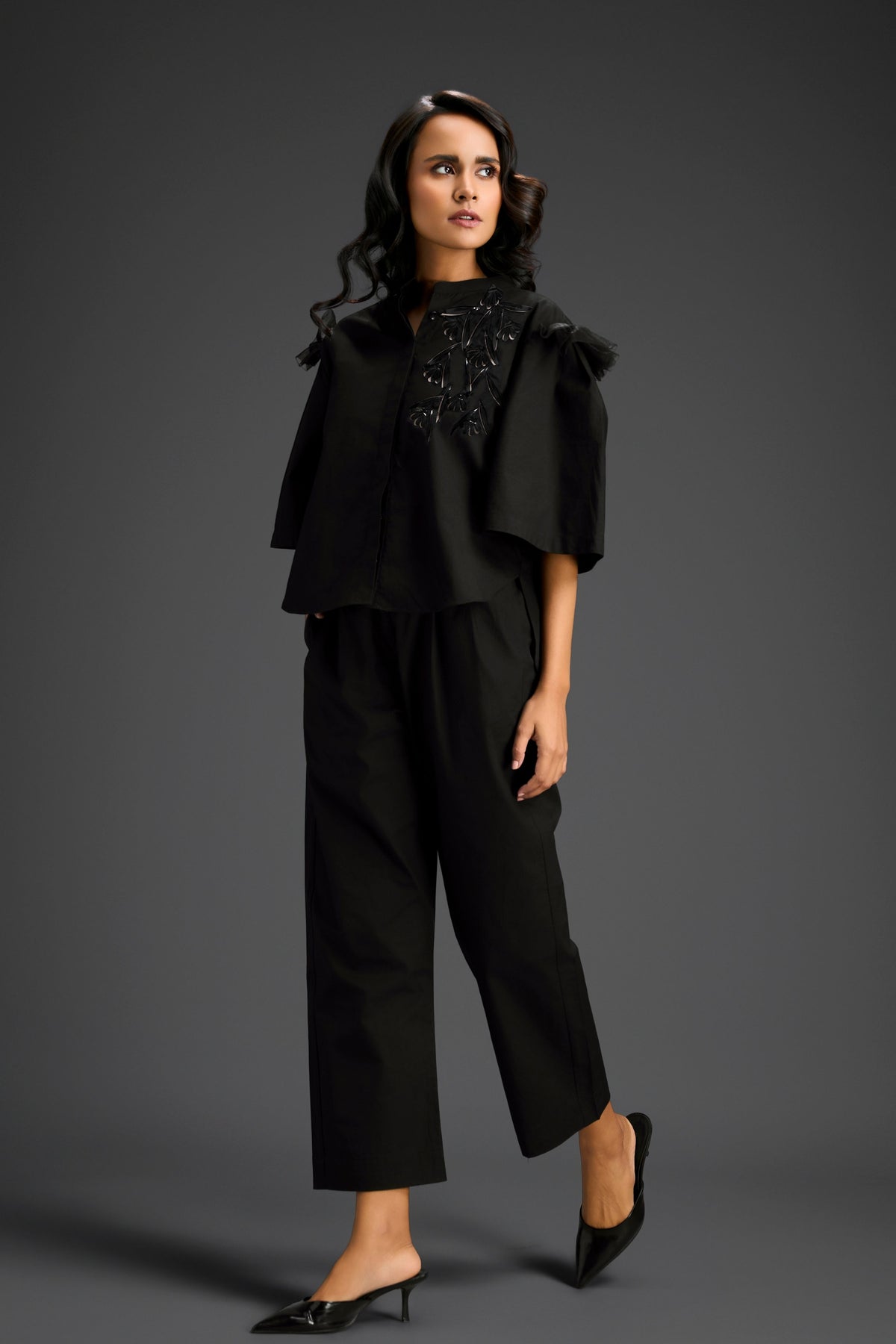 Structured Black Co-ord Set