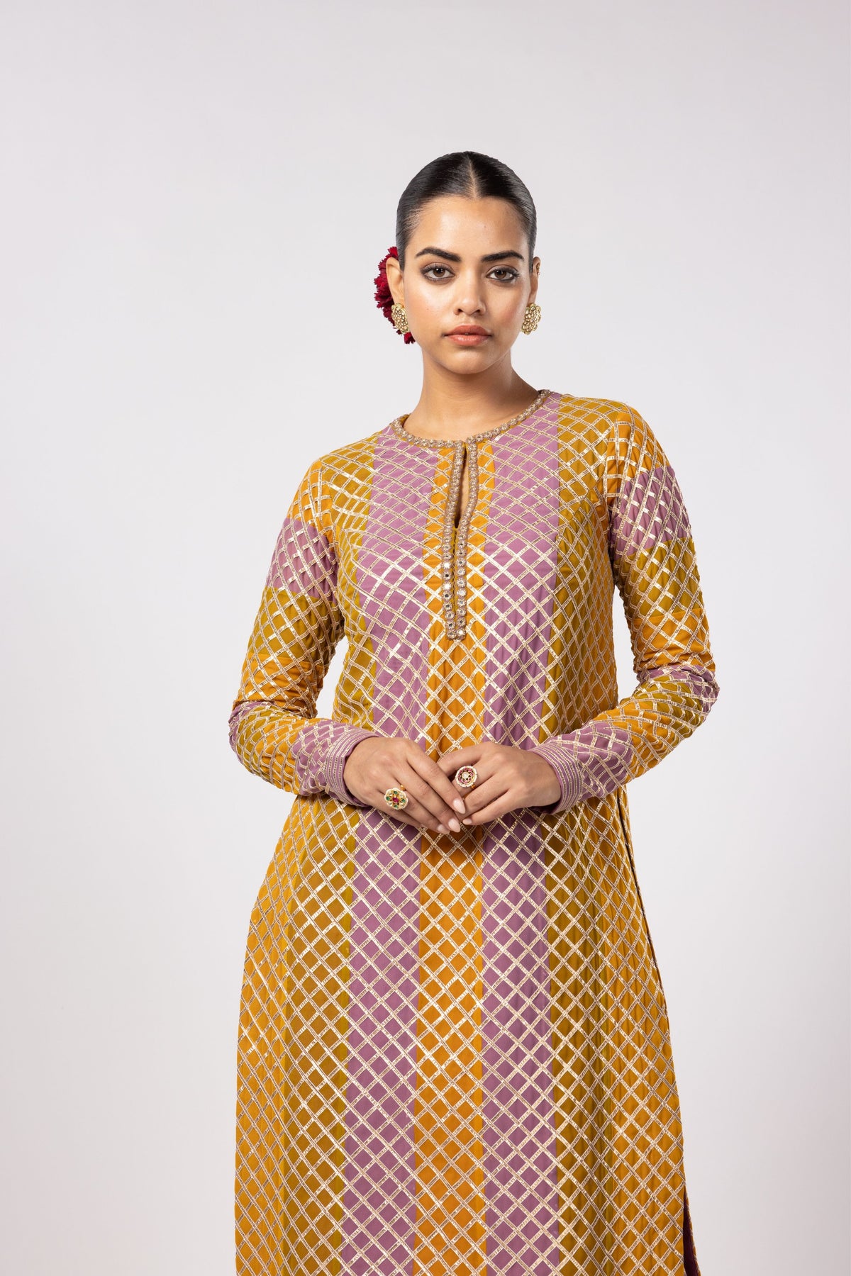Mustard Multicolor Kurta Set