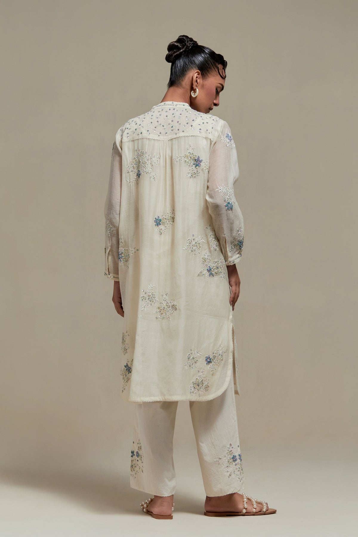 Blue Applique Kurta Set