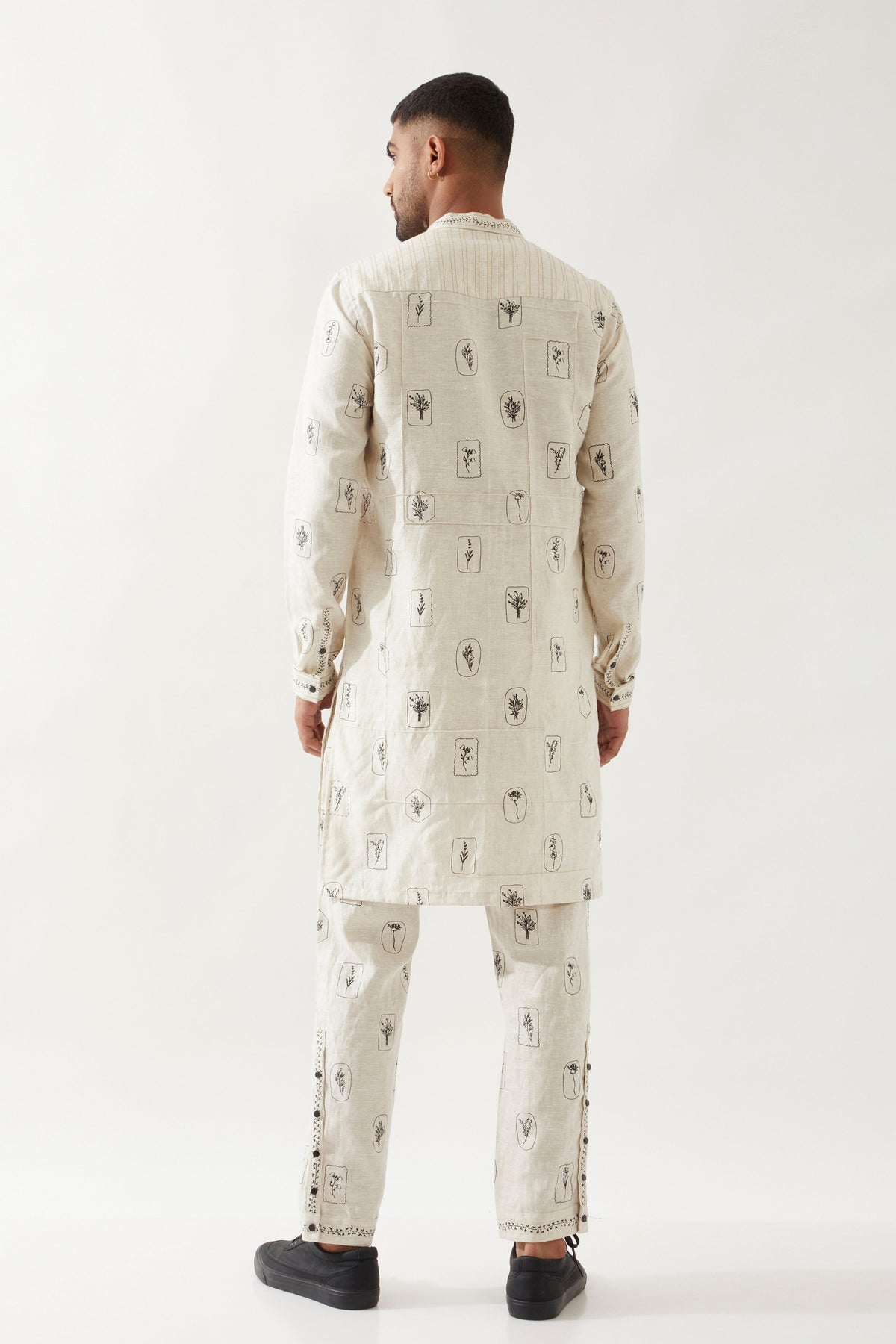 Slate Stamp Ivory Kurta Set