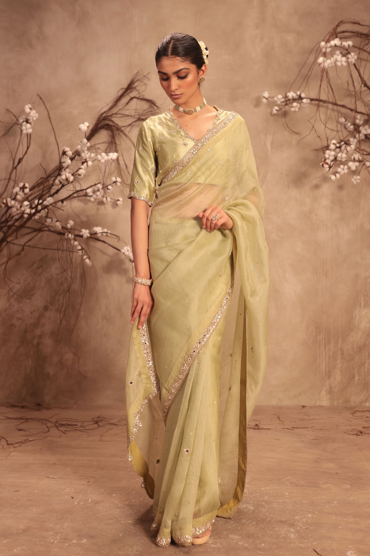 Light Green Saree Set