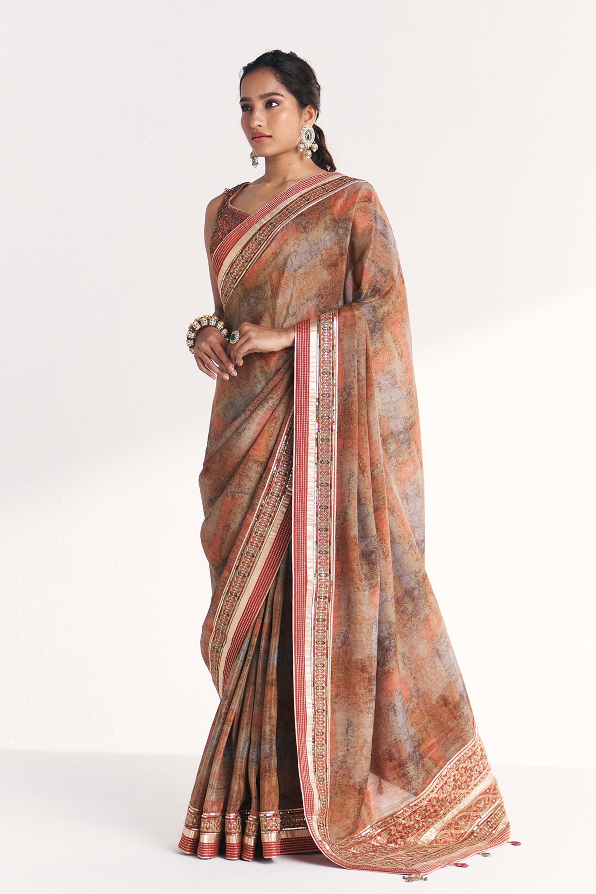 Phulwari Orange Saree