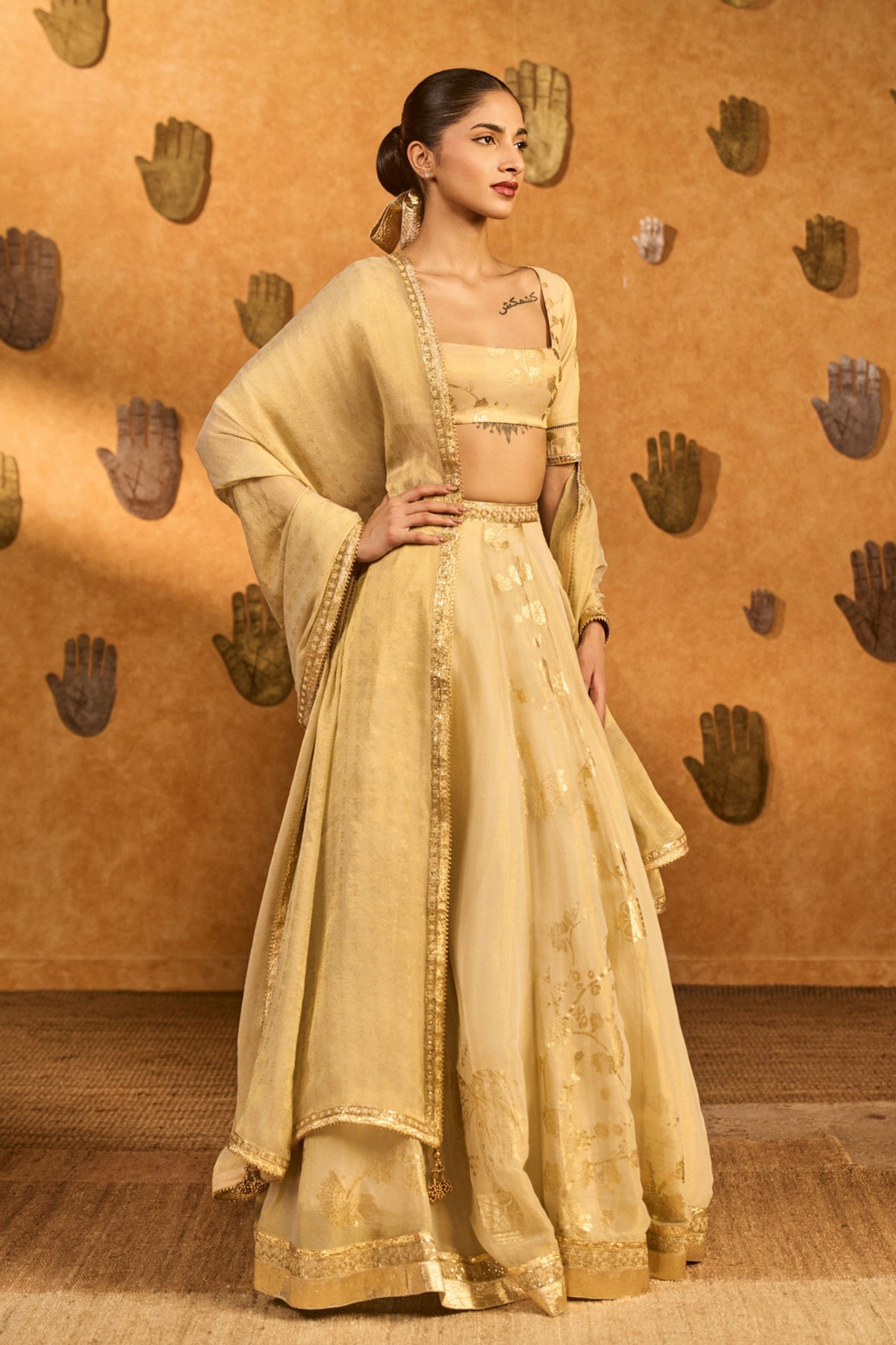 Ivory Sakura Lehenga Set