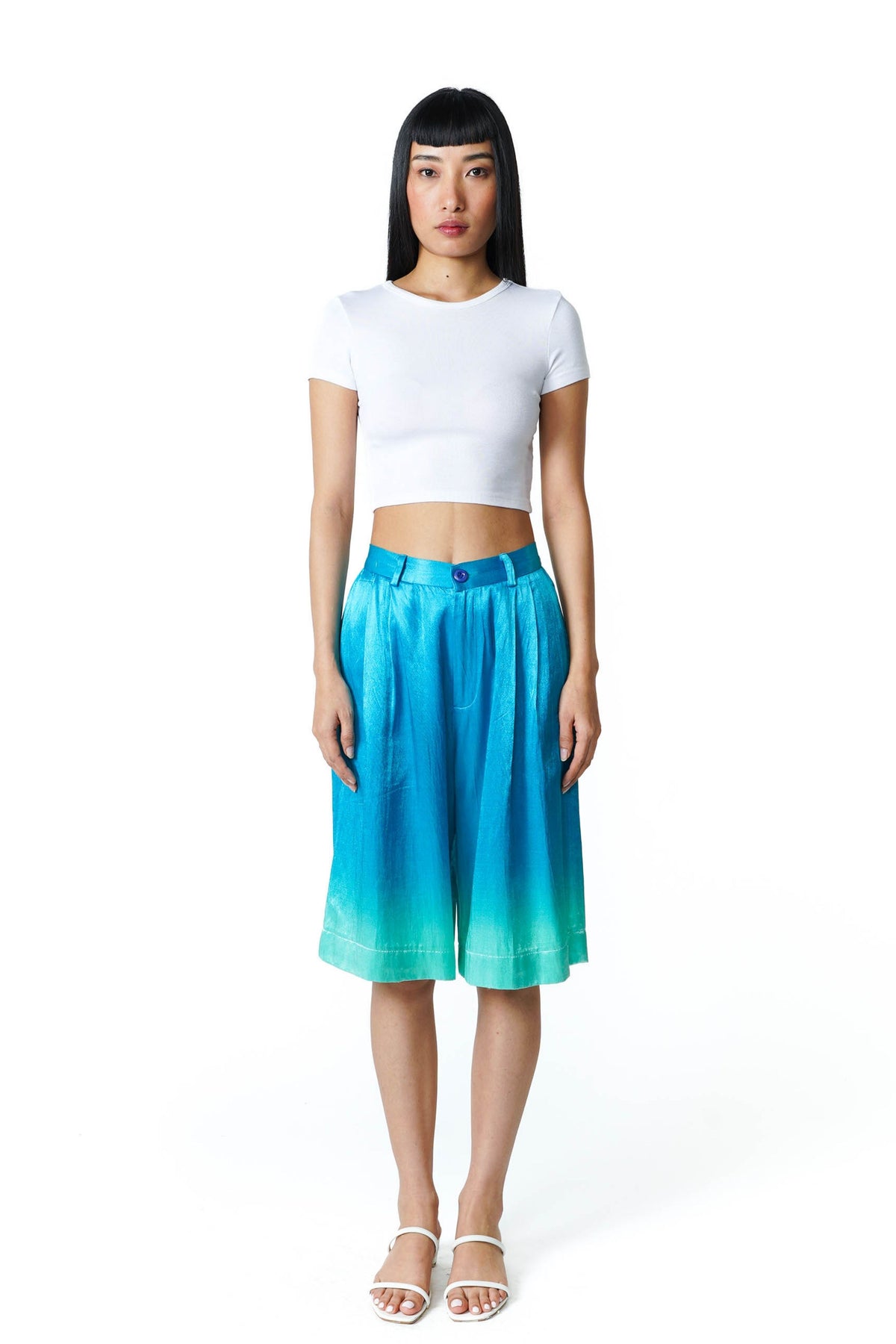 Icey Blue Silk Shorts