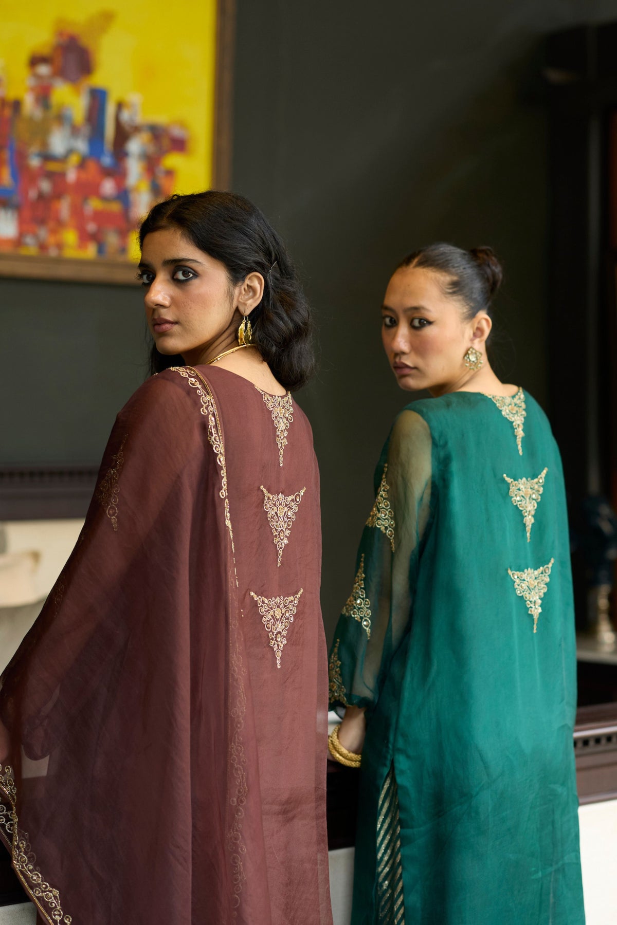 Brown Sukhali Kurta Set