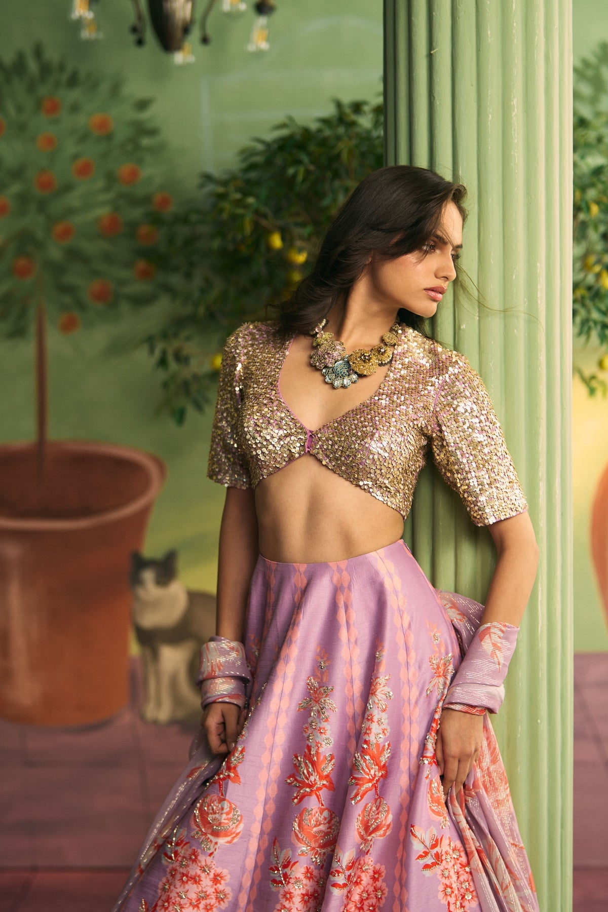 Lilac Bloom Lehenga Set