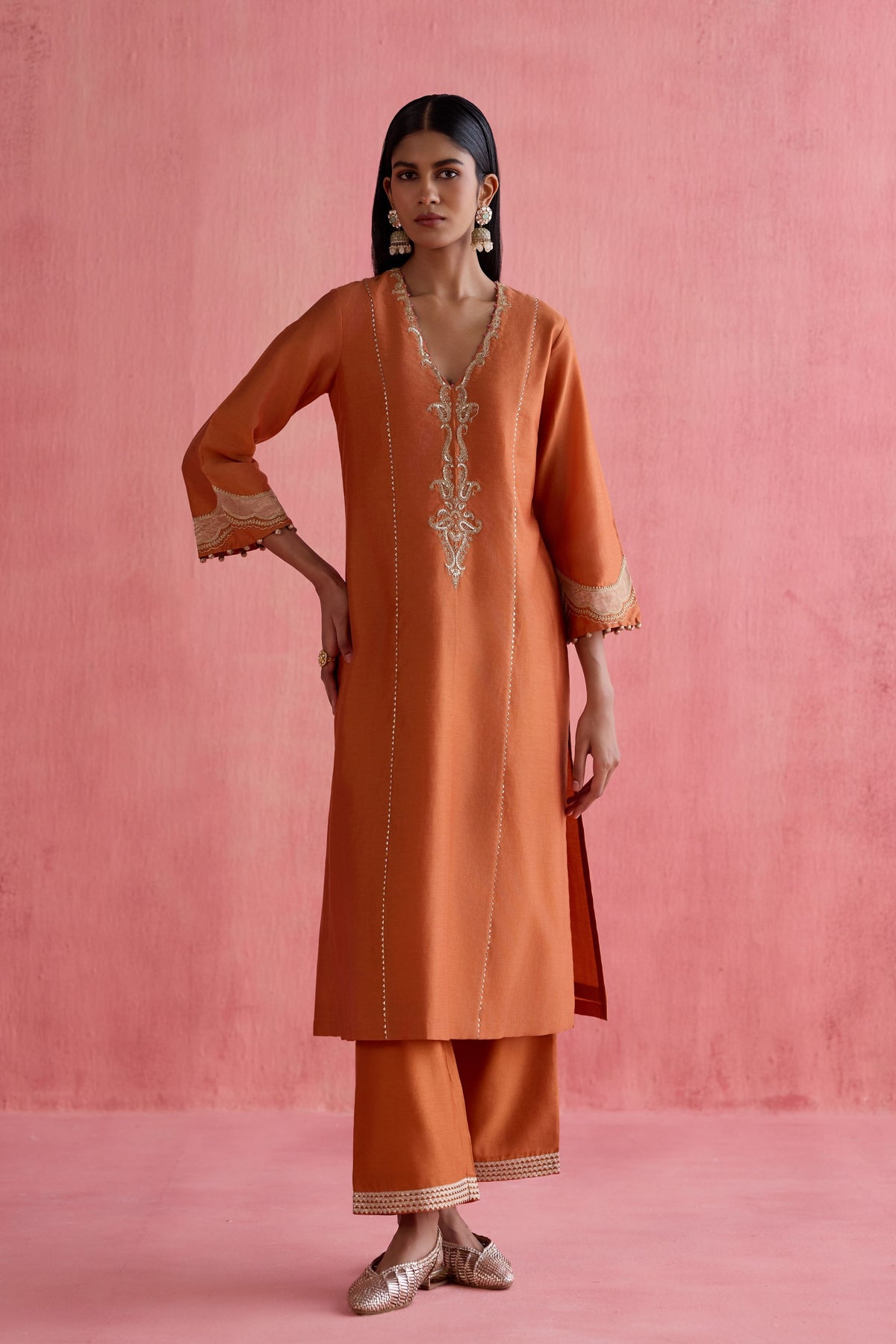 Rumi Orange Kurta Set