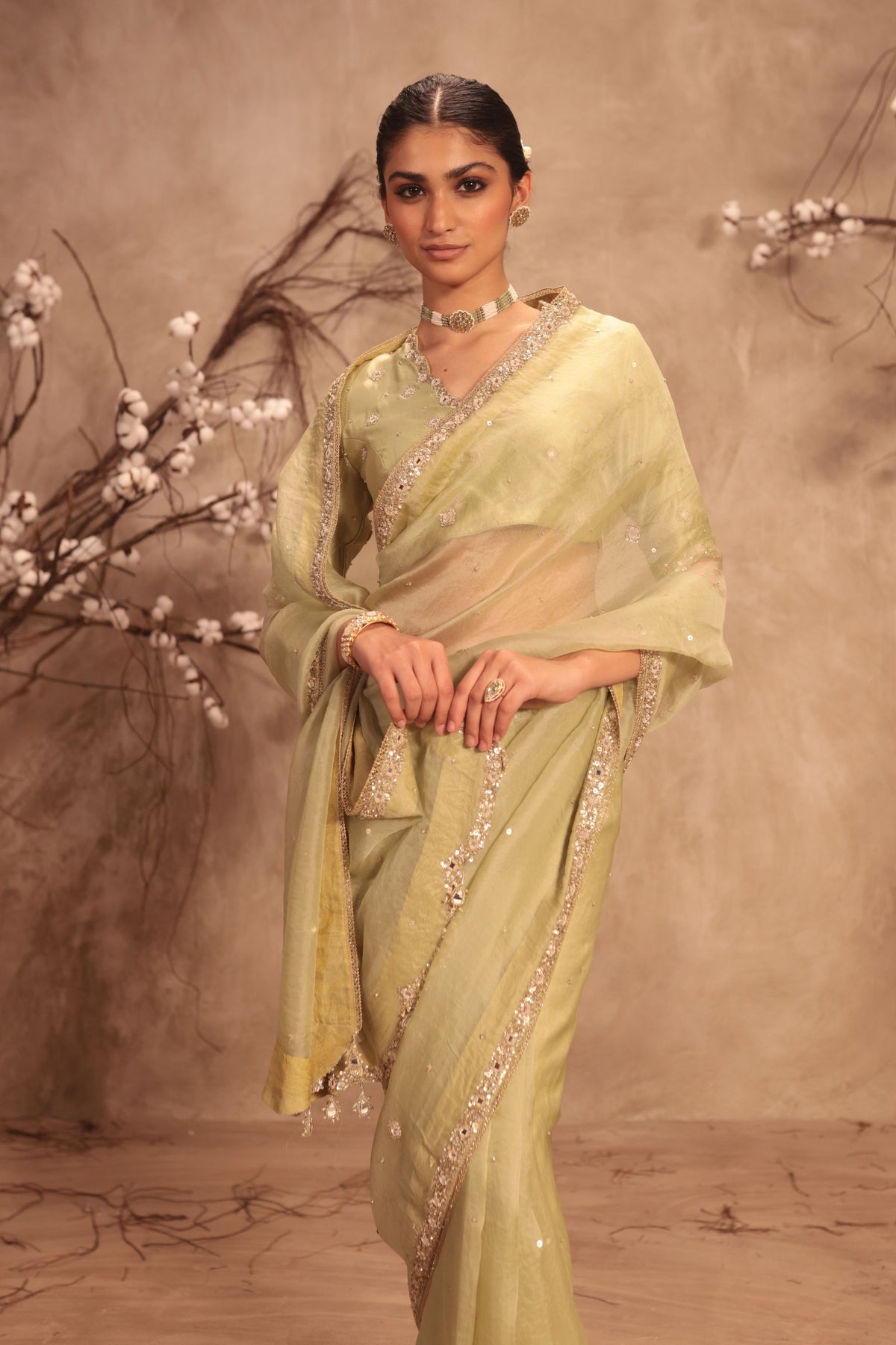 Light Green Saree Set
