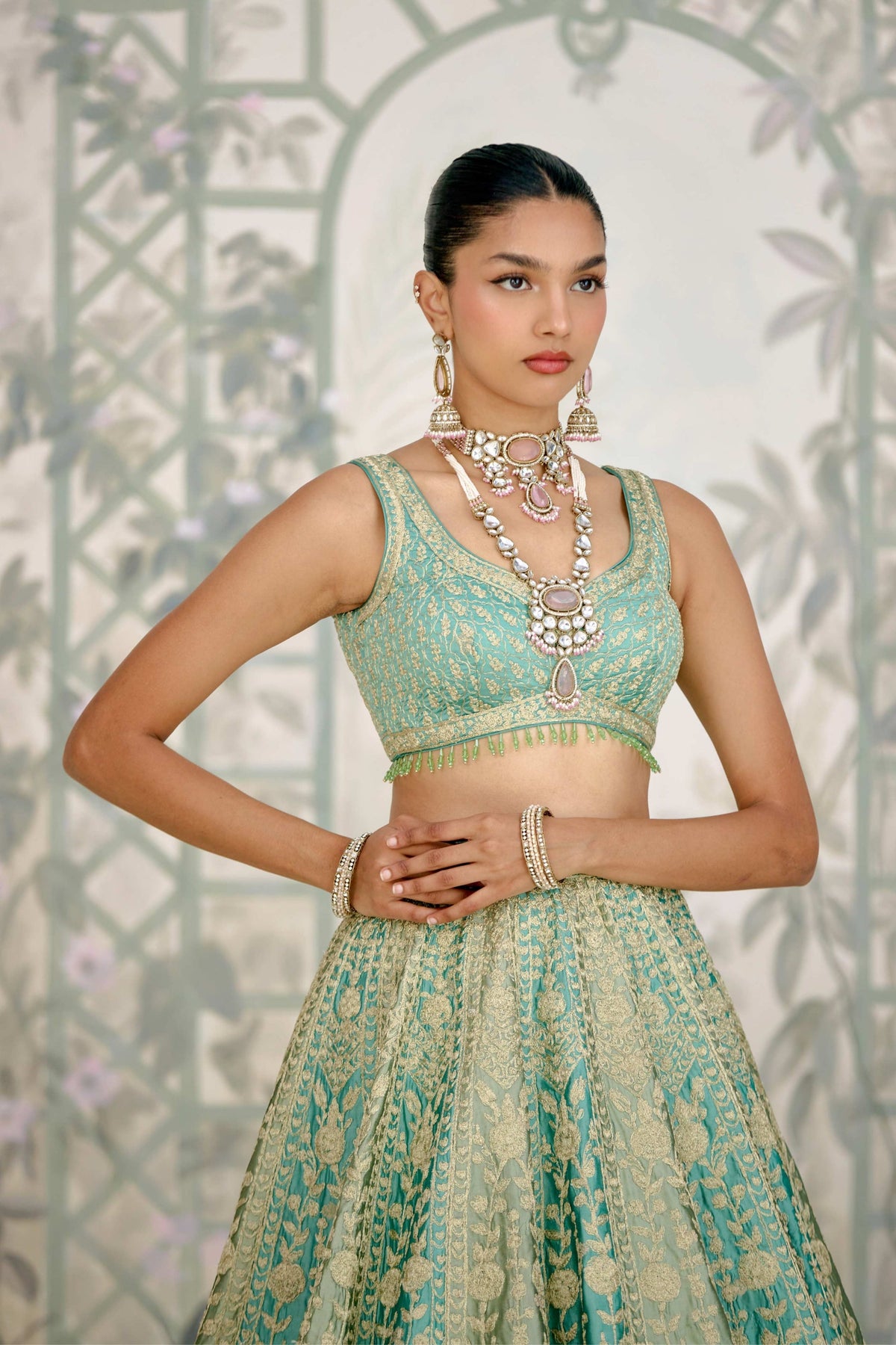 Hemlock Green Lehenga Set