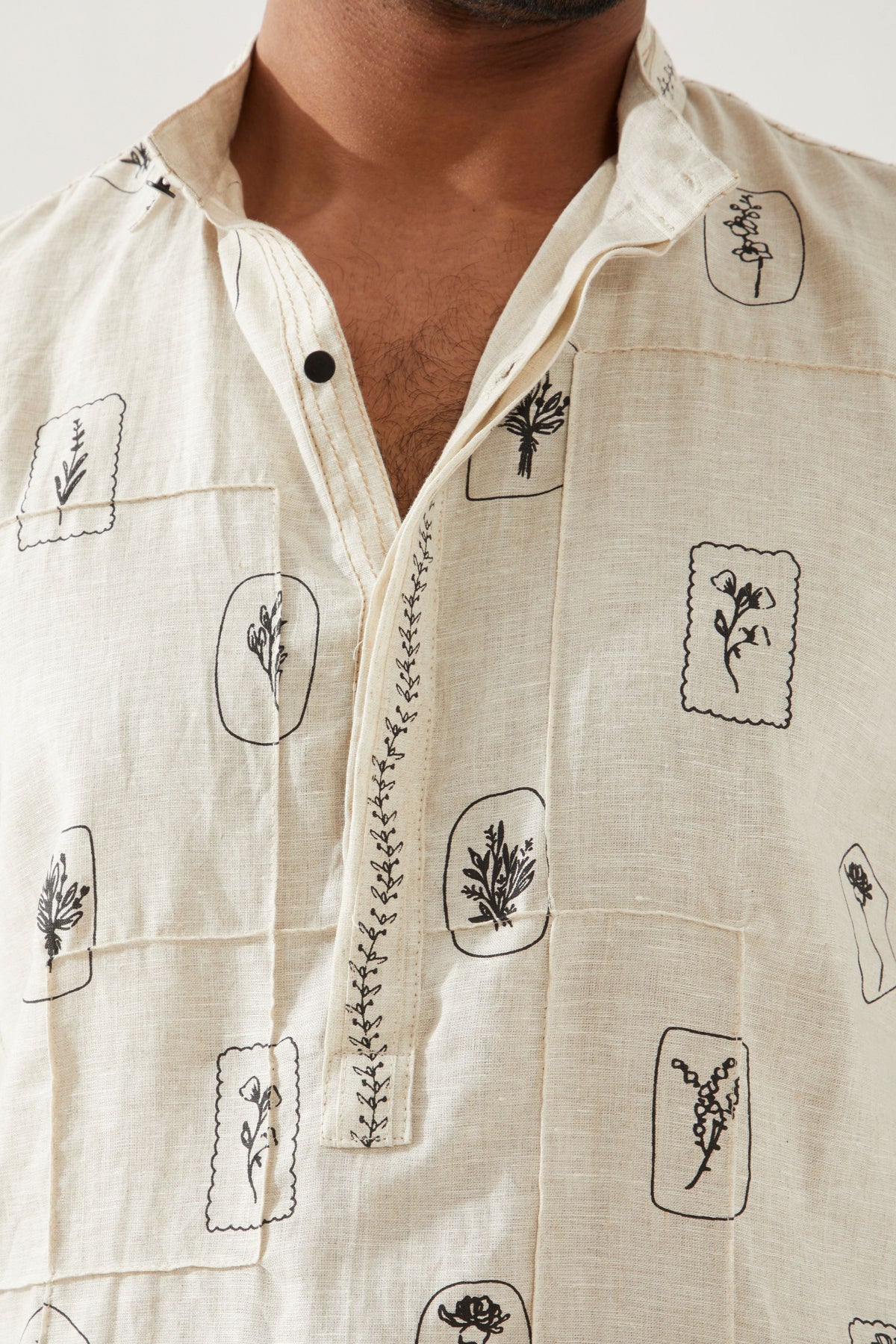 Slate Stamp Ivory Kurta Set