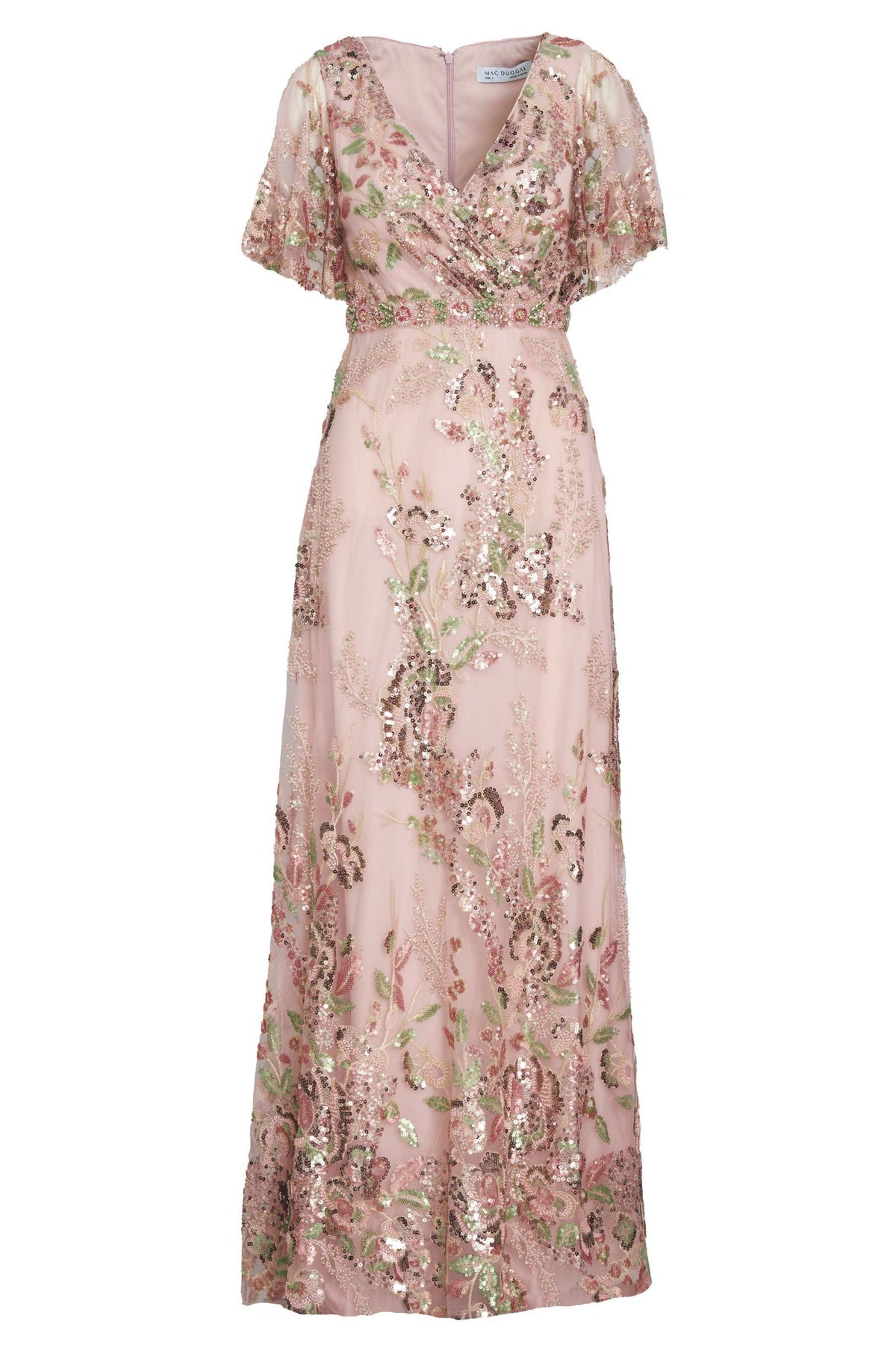 V-neck Short Flutter Gown