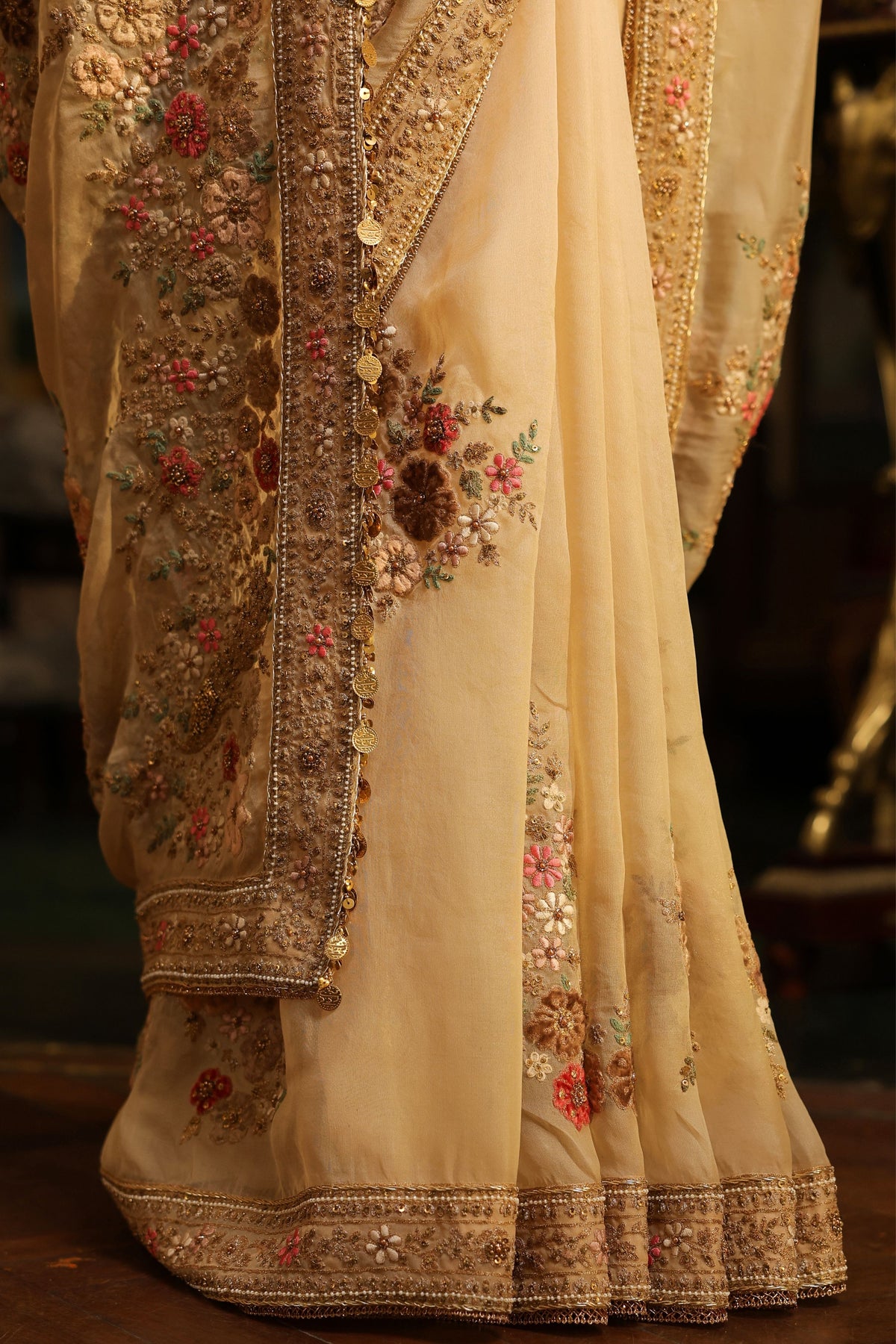 Ahista Ivory Mayur Saree Set