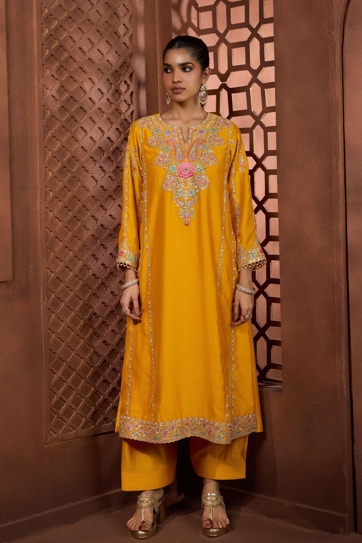 Basanti Kosh Kurta Set