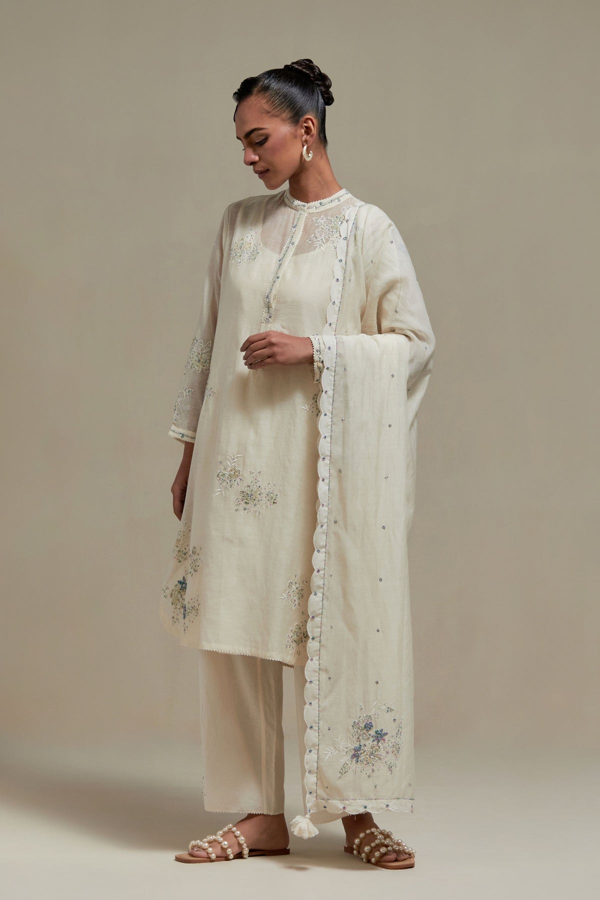 Blue Applique Kurta And Pants