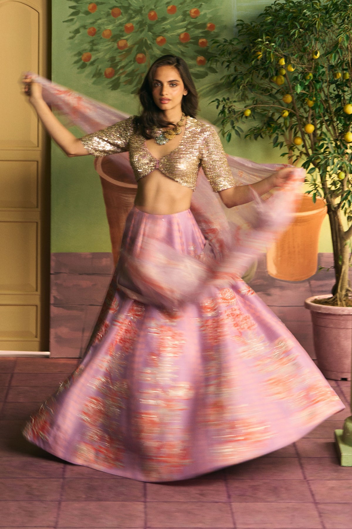 Lilac Bloom Lehenga Set