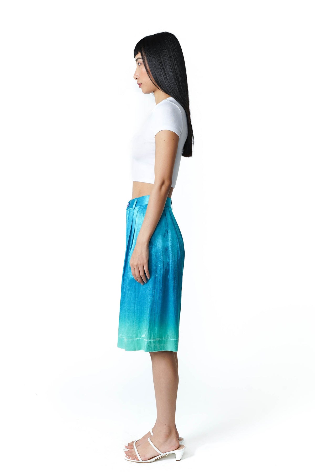 Icey Blue Silk Shorts