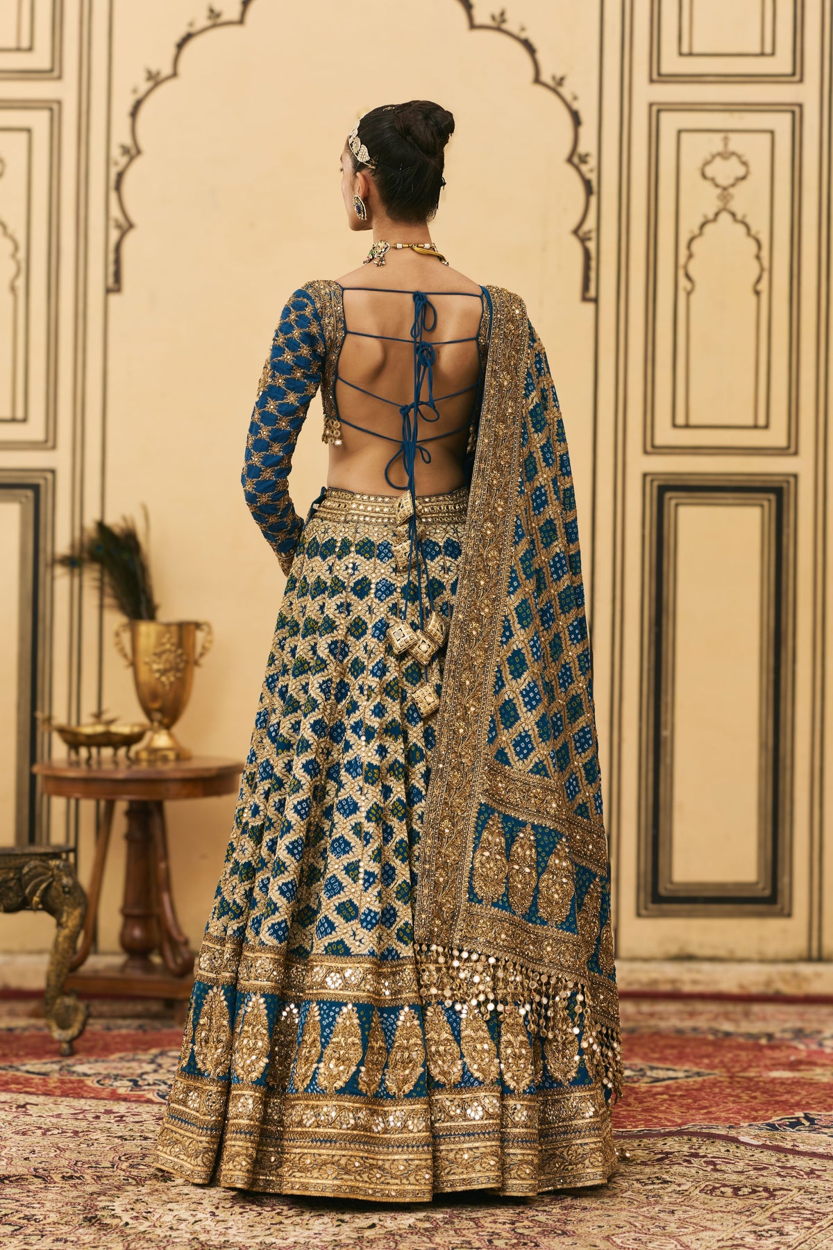 Blue Bandhani Lehenga Set