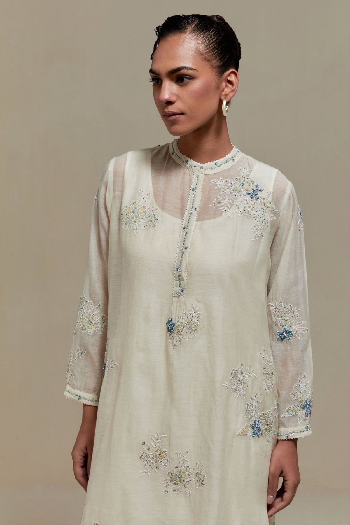 Blue Applique Kurta Set