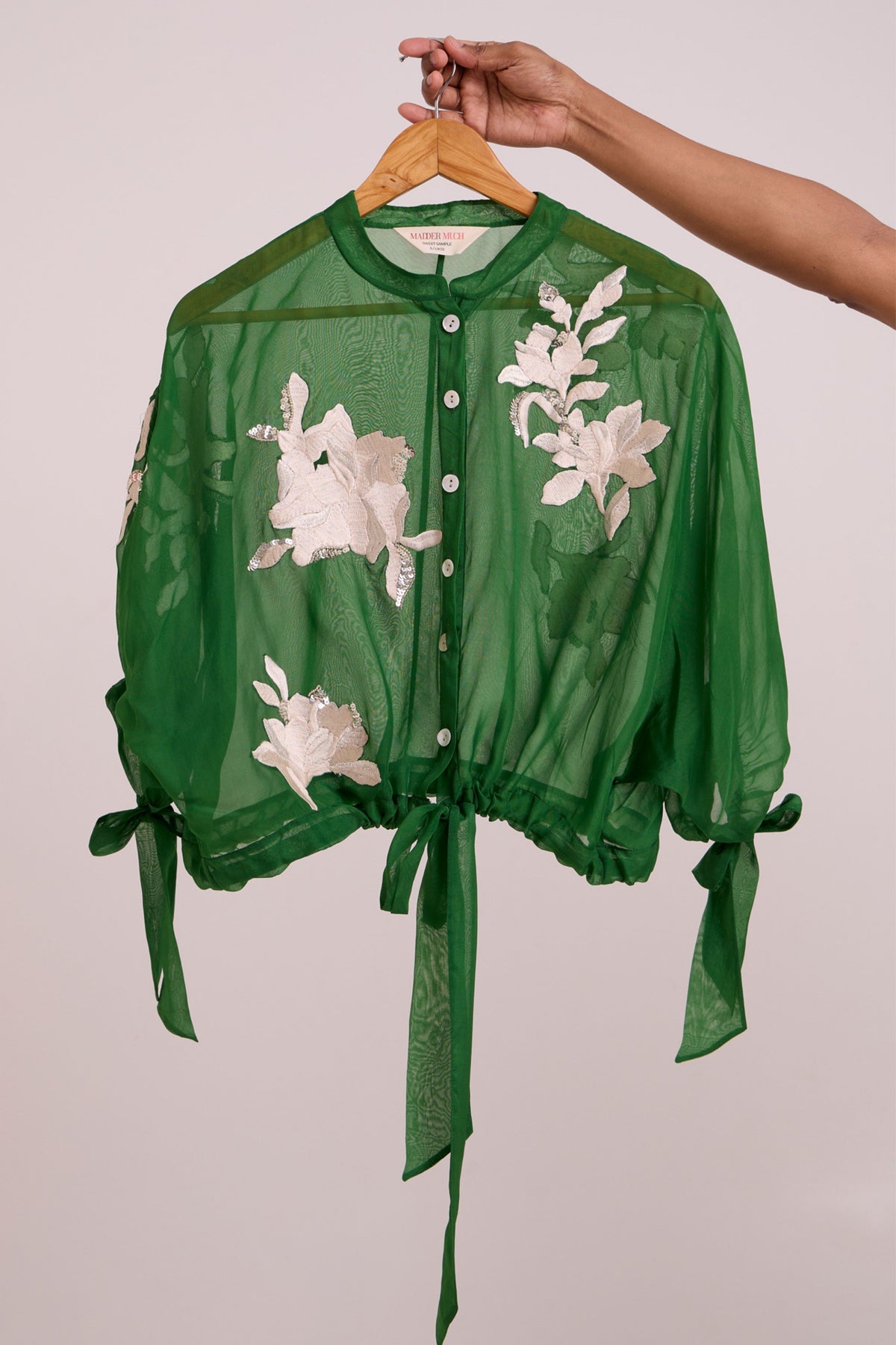 Green Emery Sheer Bomber Dress