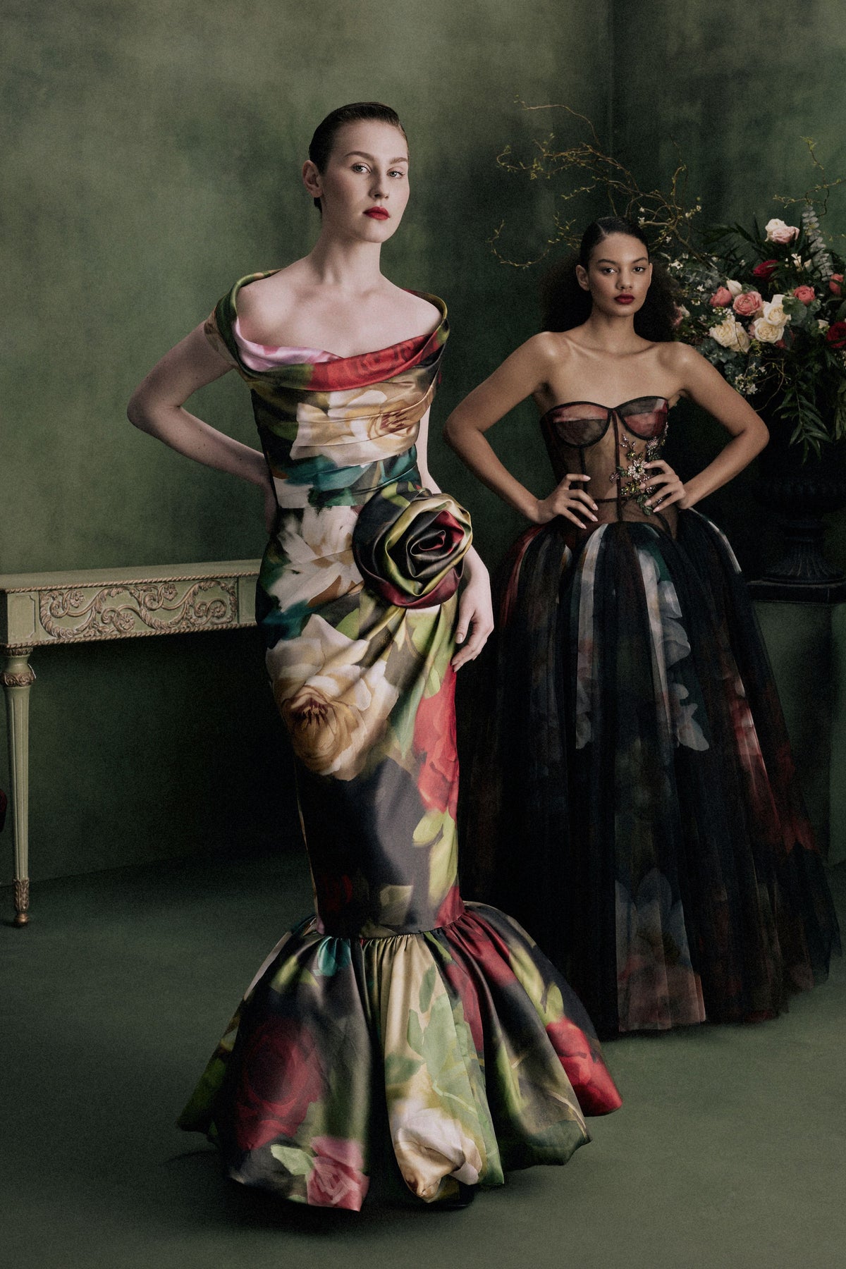 Off Shoulder Draped Gown