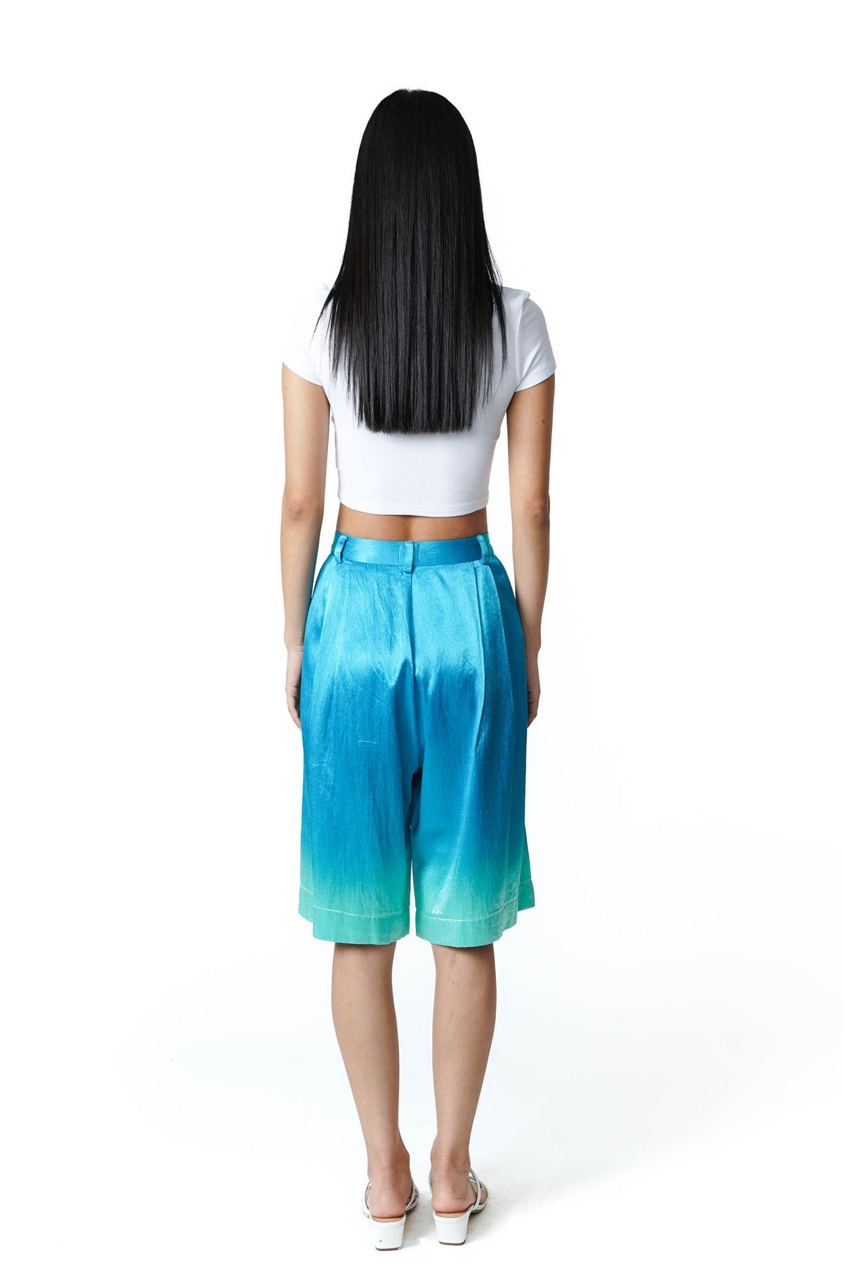 Icey Blue Silk Shorts