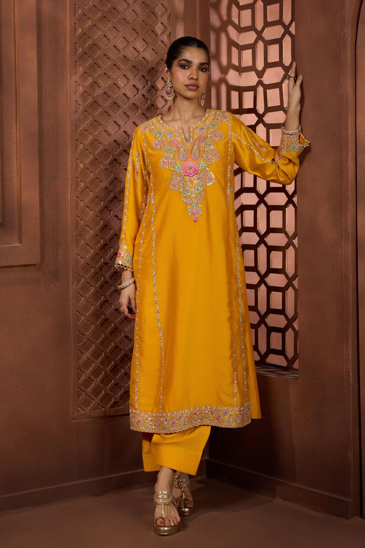 Basanti Kosh Kurta Set