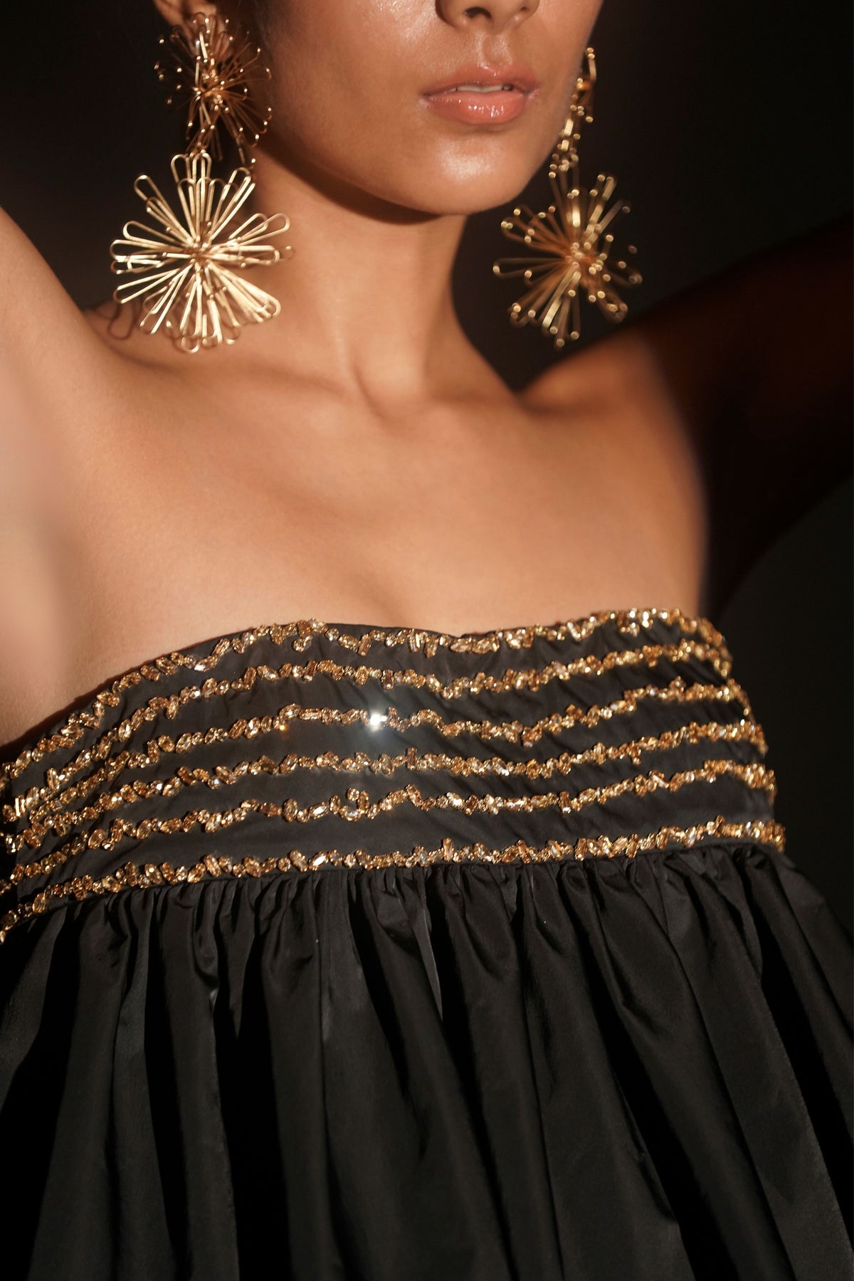 Black Layered Tube Dress
