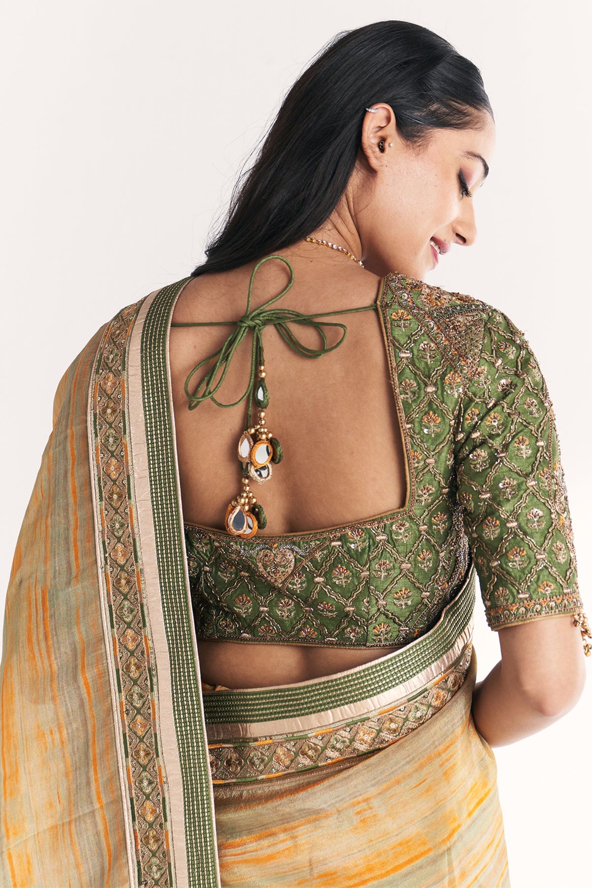 Morni Green Saree