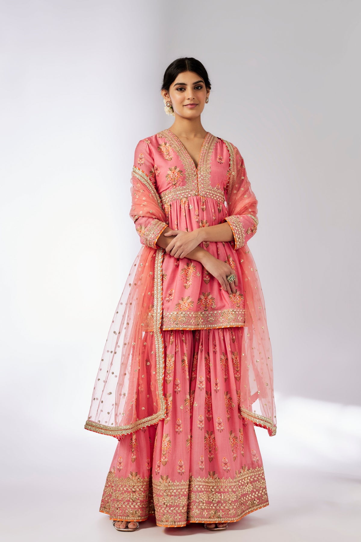 Pink Samiksha Peplum Sharara Set