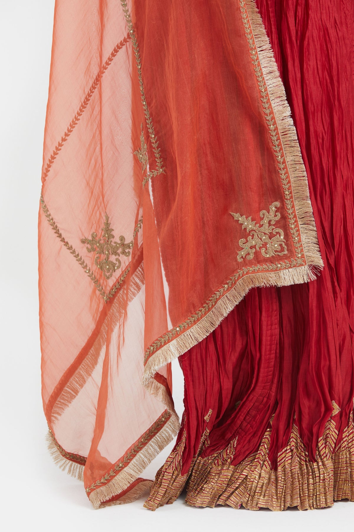Bright Red Silk Lehenga Set