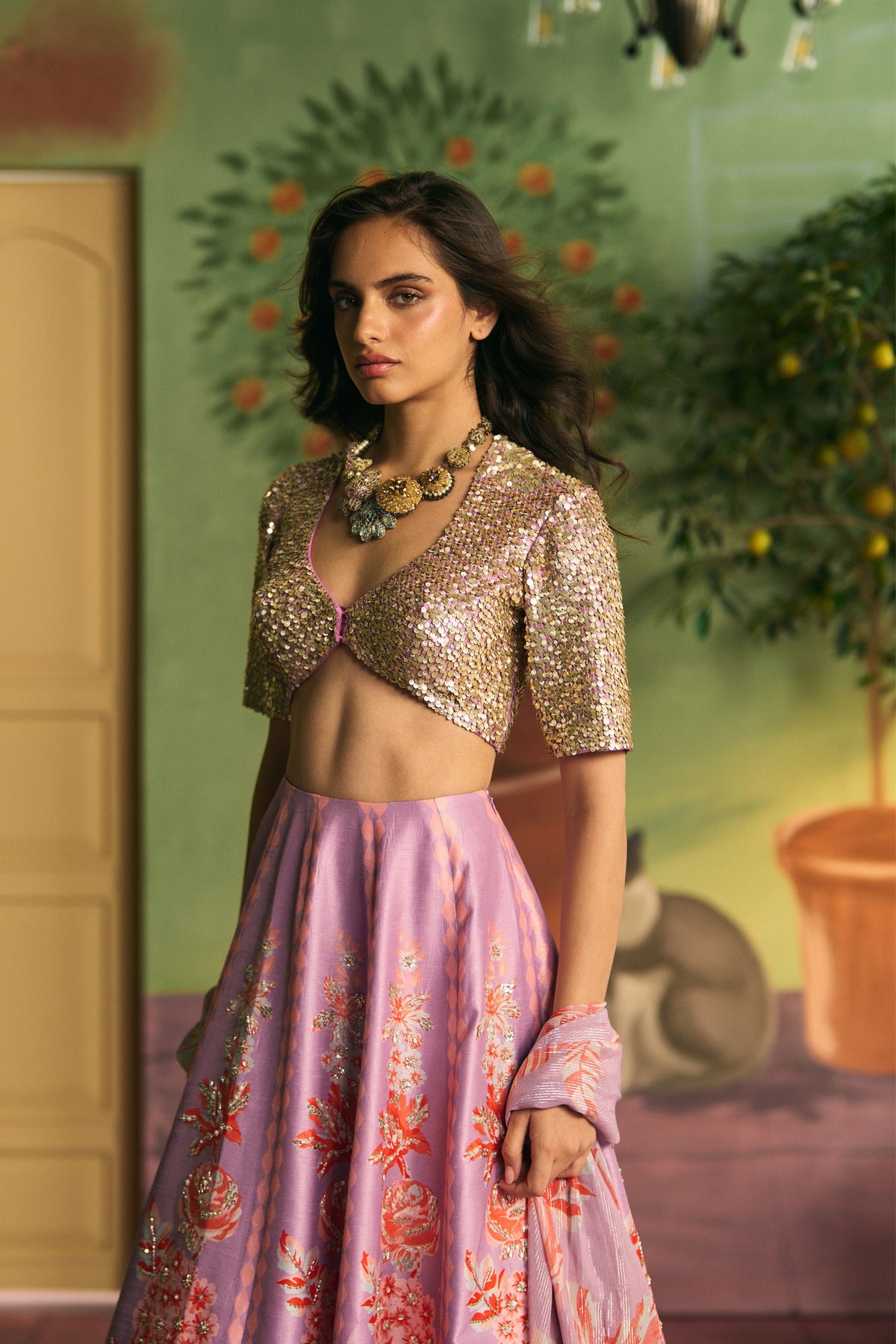 Lilac Bloom Lehenga Set
