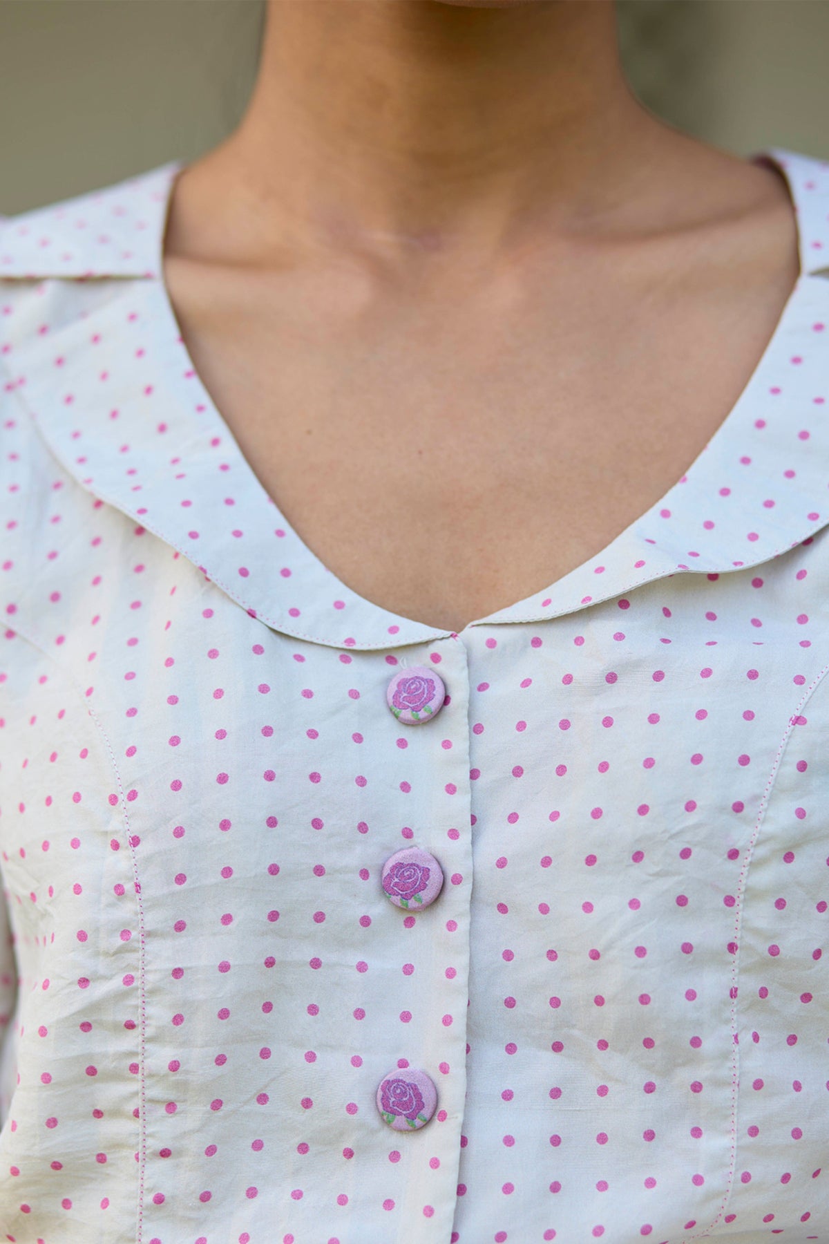 Dew Drops Beige Blouse