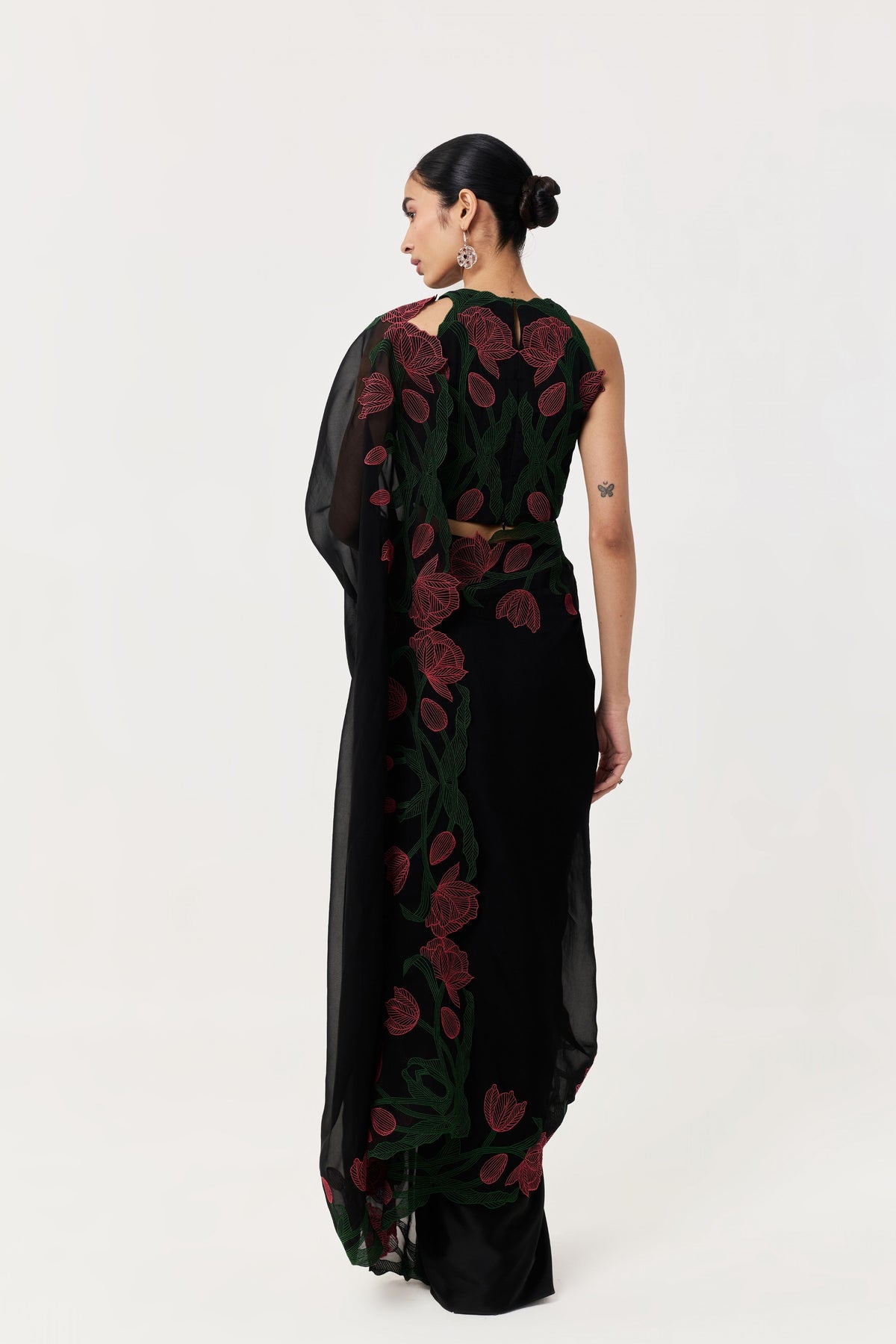 Wild Tulip Pre-Stitched Saree Set