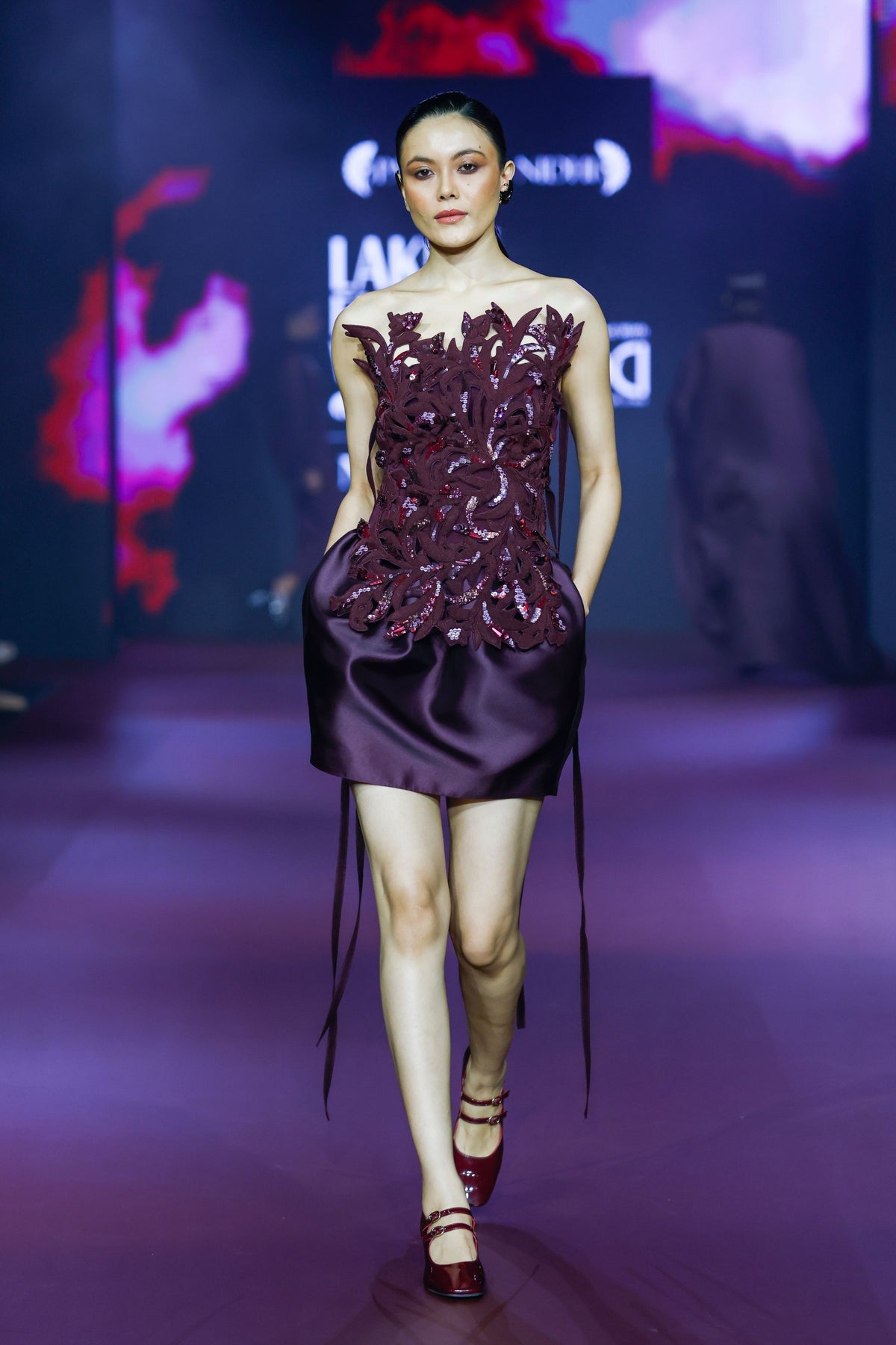 Claret Encrusted Corset Ensemble