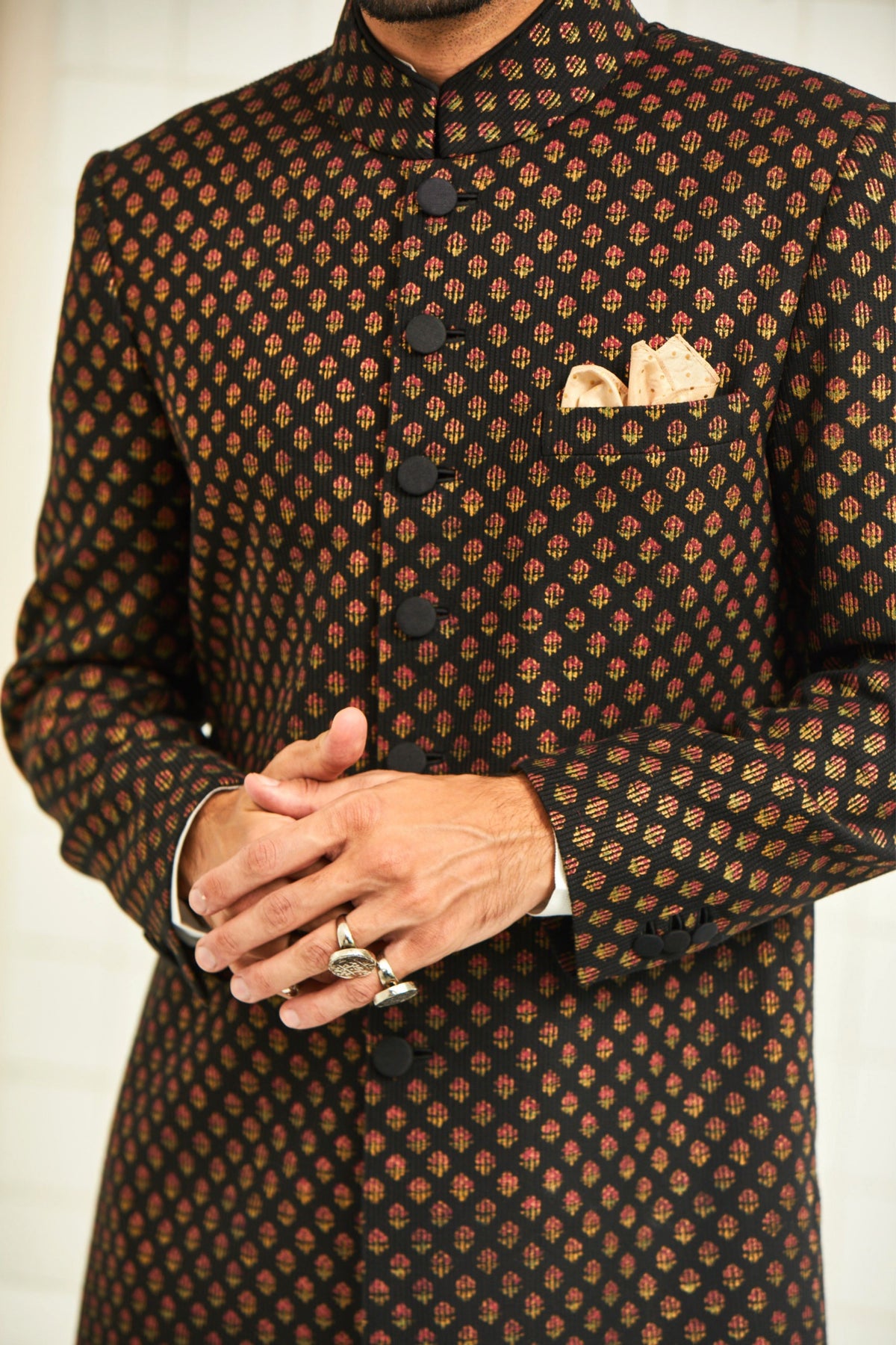 Chhitroli Textured Sherwani
