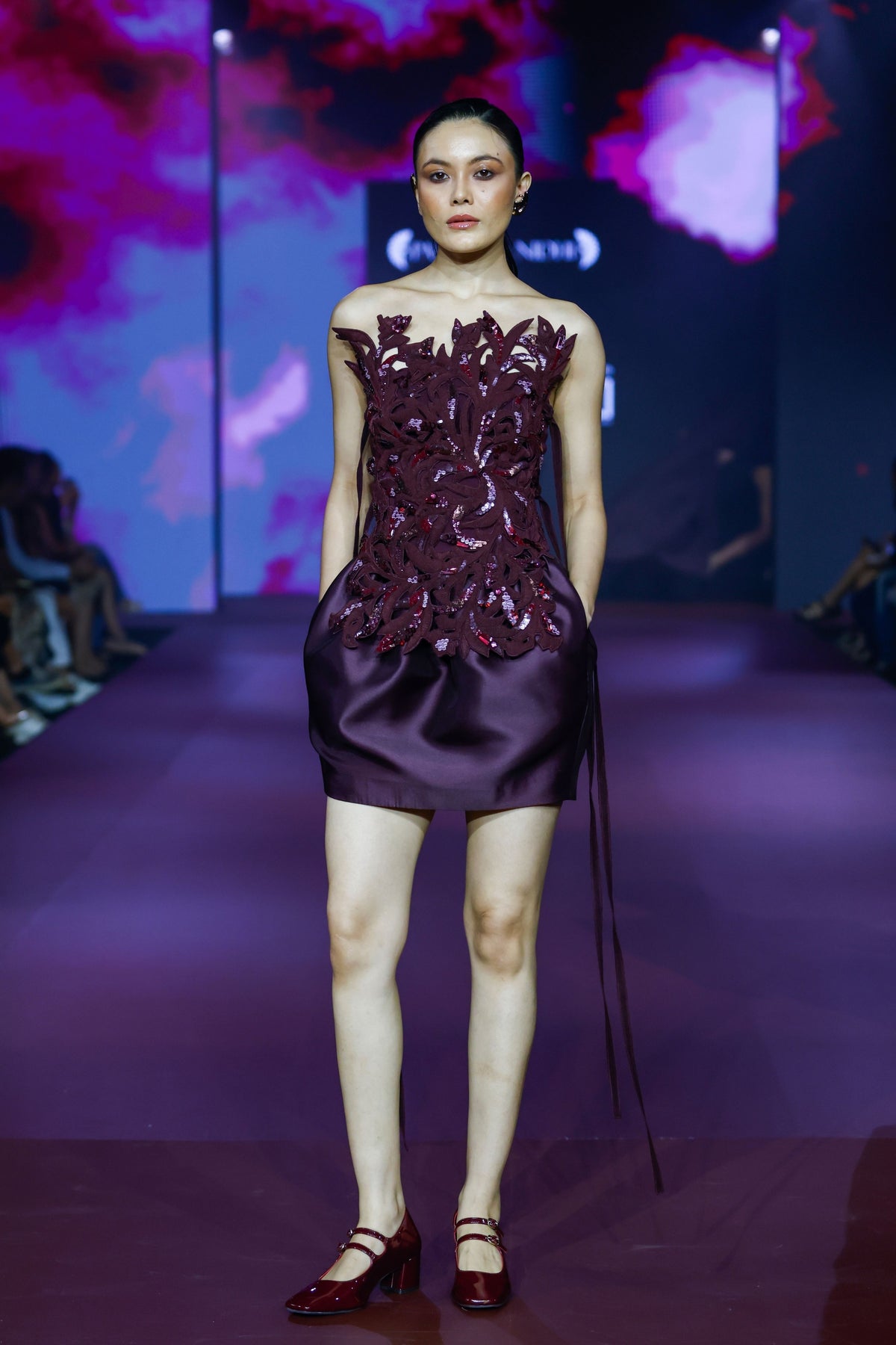 Claret Encrusted Corset Ensemble