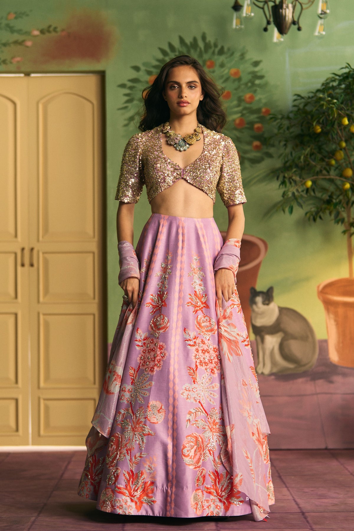 Lilac Bloom Lehenga Set
