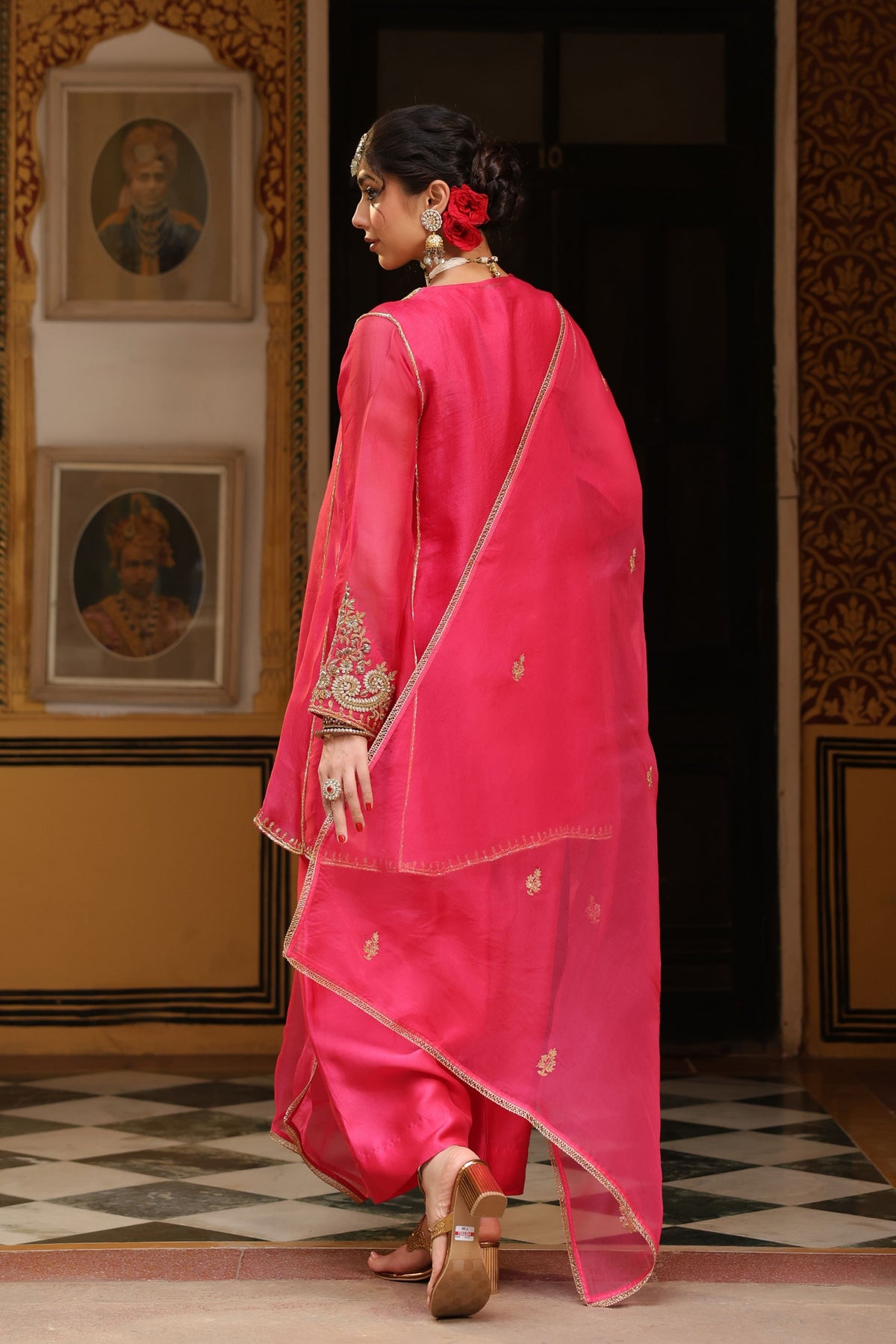Pink Ahista Short Kurta Set