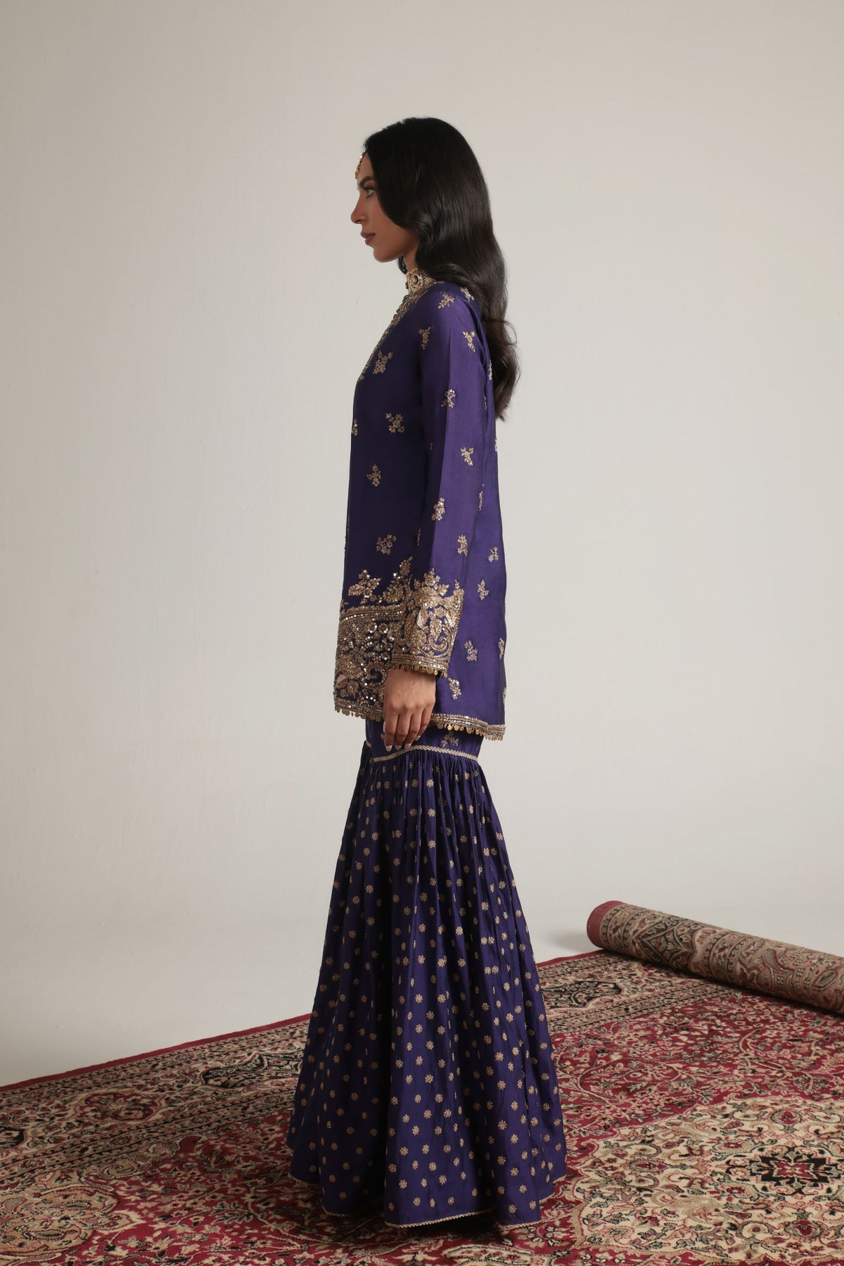 Purple Buti Sharara Set