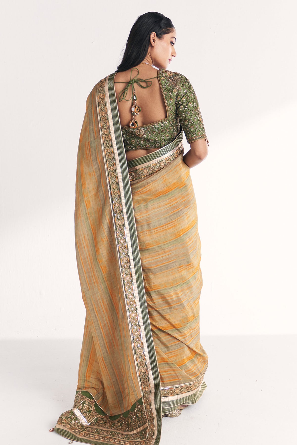 Morni Green Saree