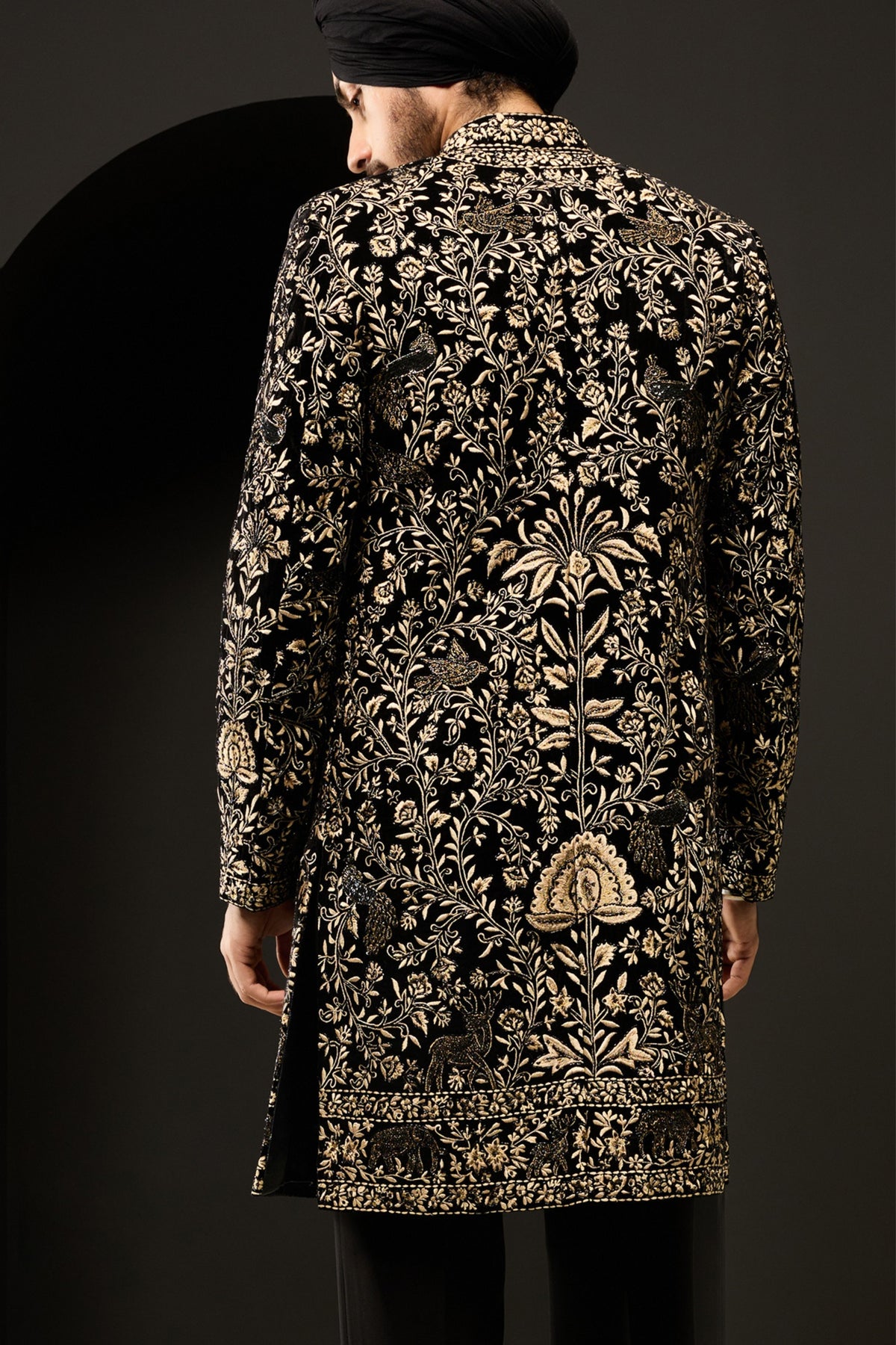 Open Embroidered Indo Western Set