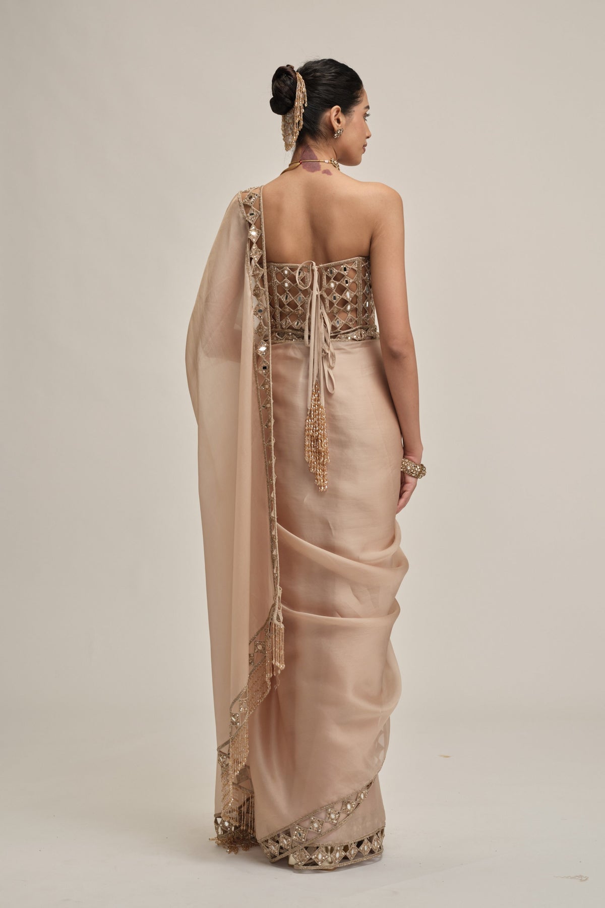 Modern Border Saree Set