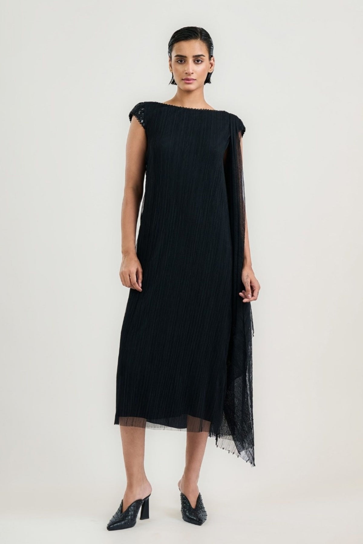 The Beaded Drape Dress