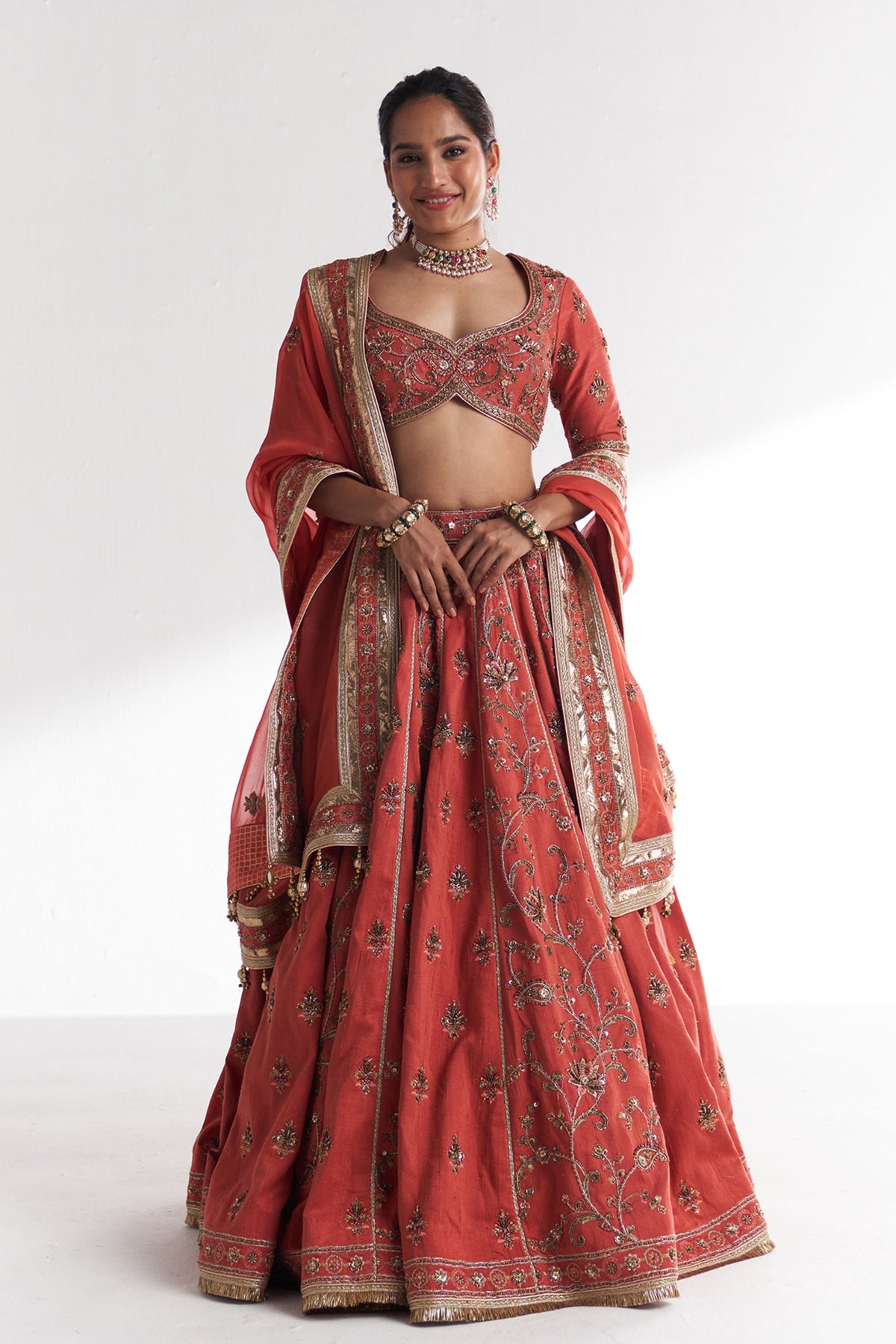 Kesar Tangerine Lehenga Set