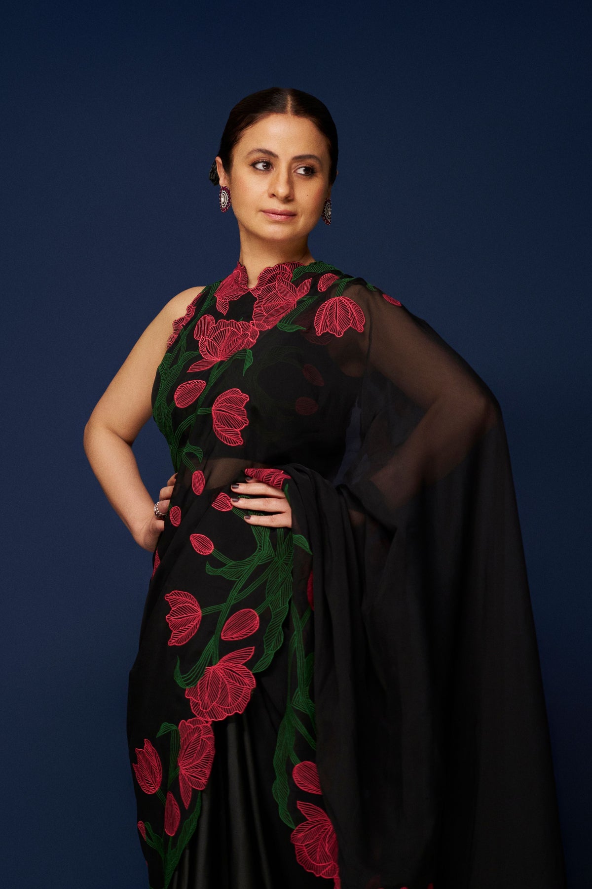 Wild Tulip Pre-Stitched Saree Set